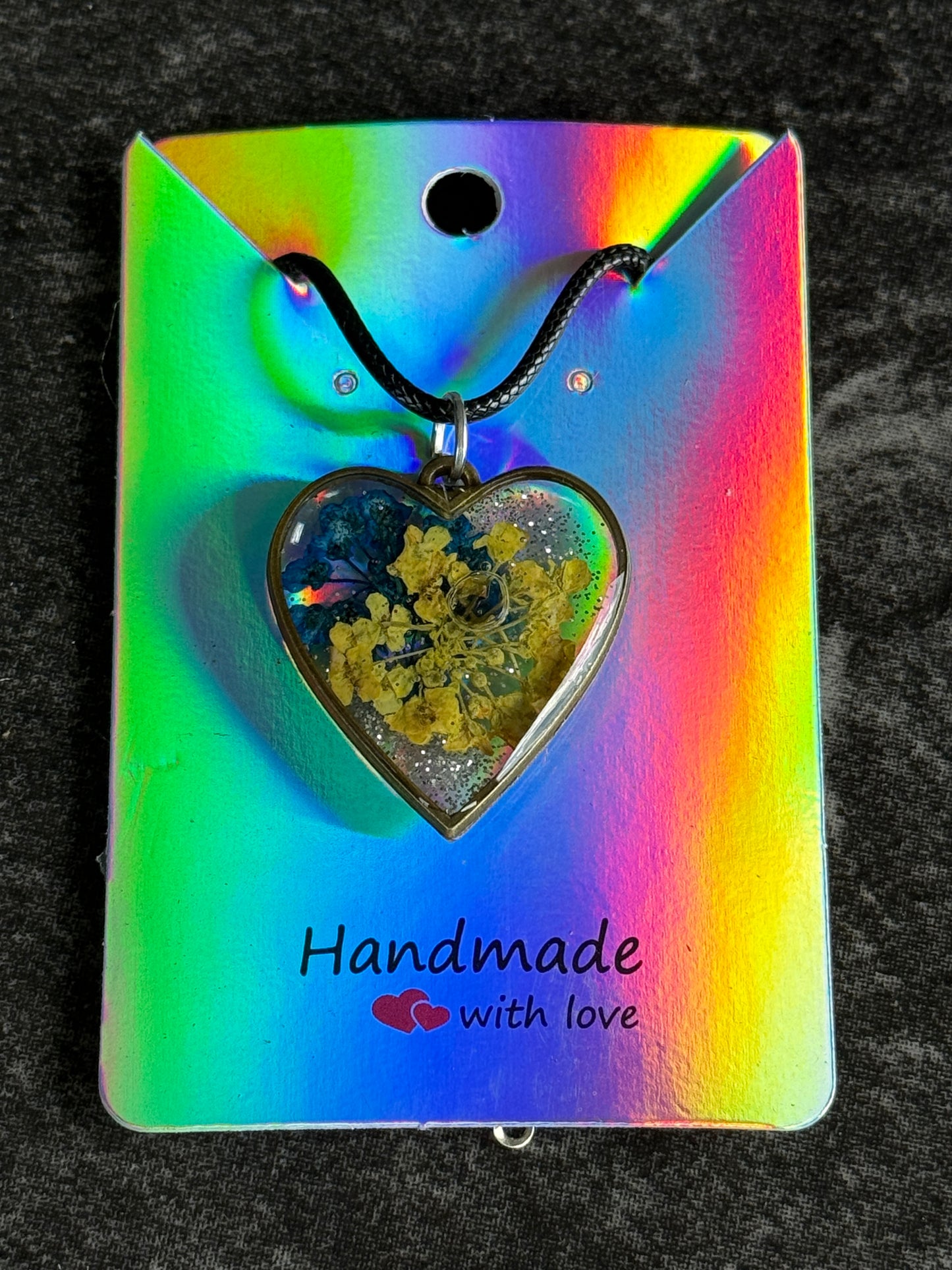 Resin and Dried Flower Pendant Necklace