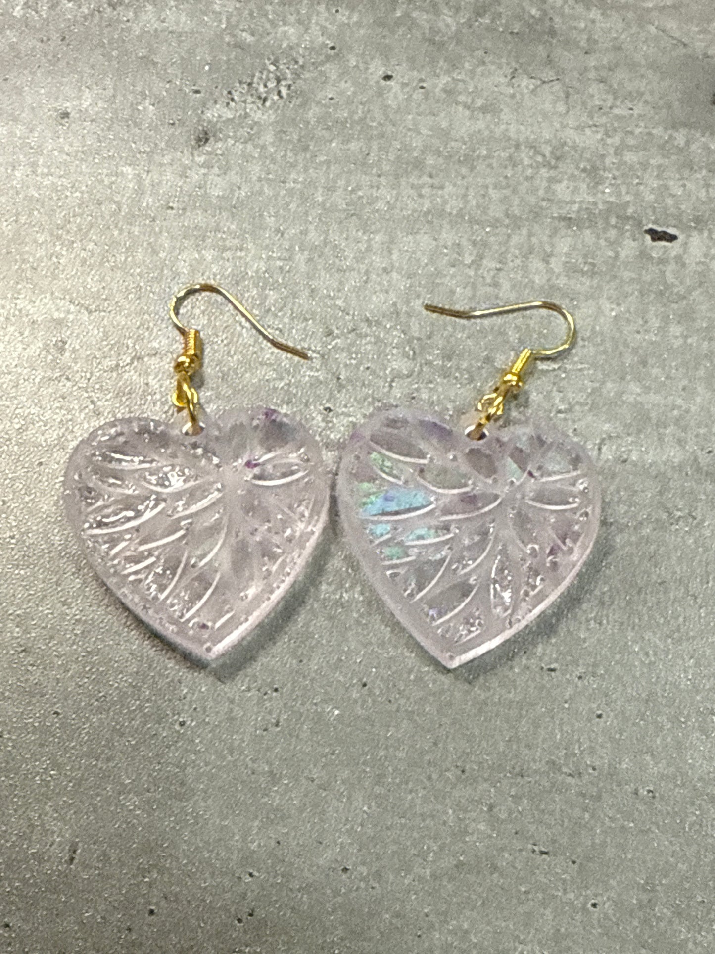 Holographic Heart Earrings