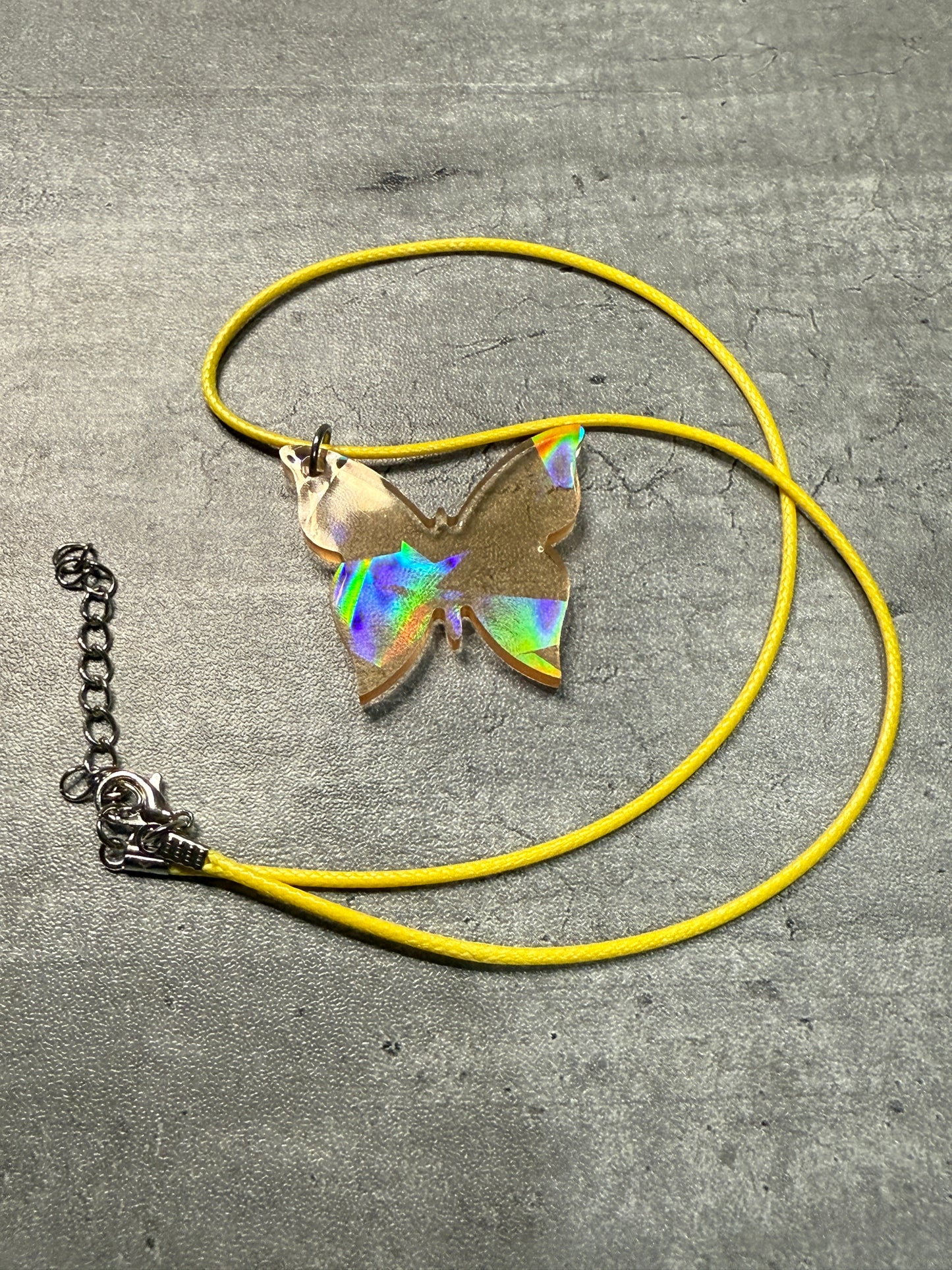 Butterfly Pendant Corded Necklace