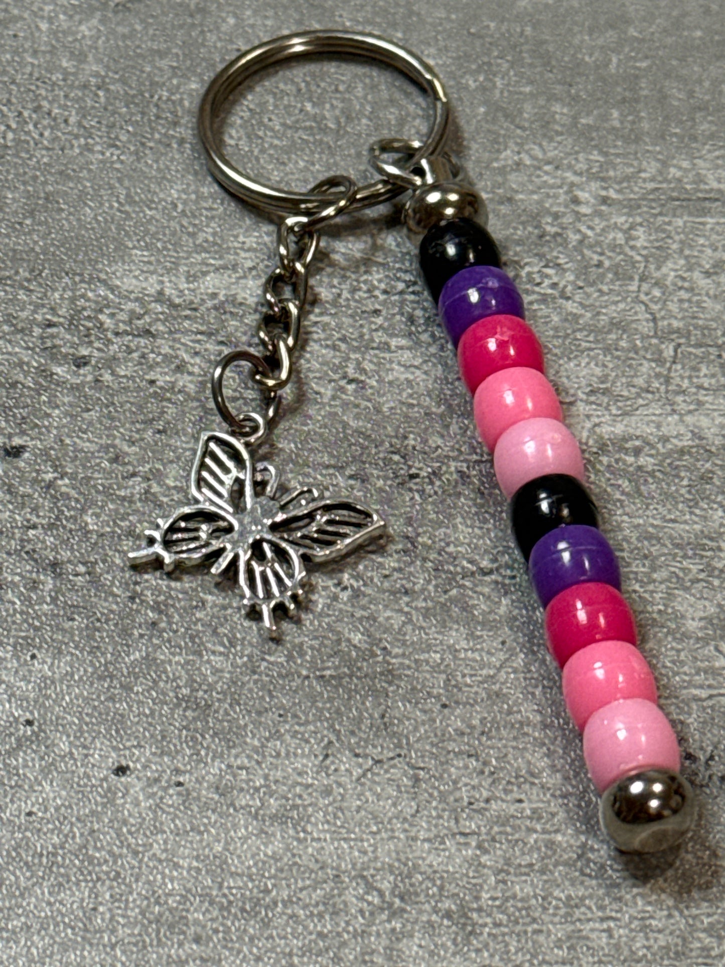 Butterfly Beaded Keychain