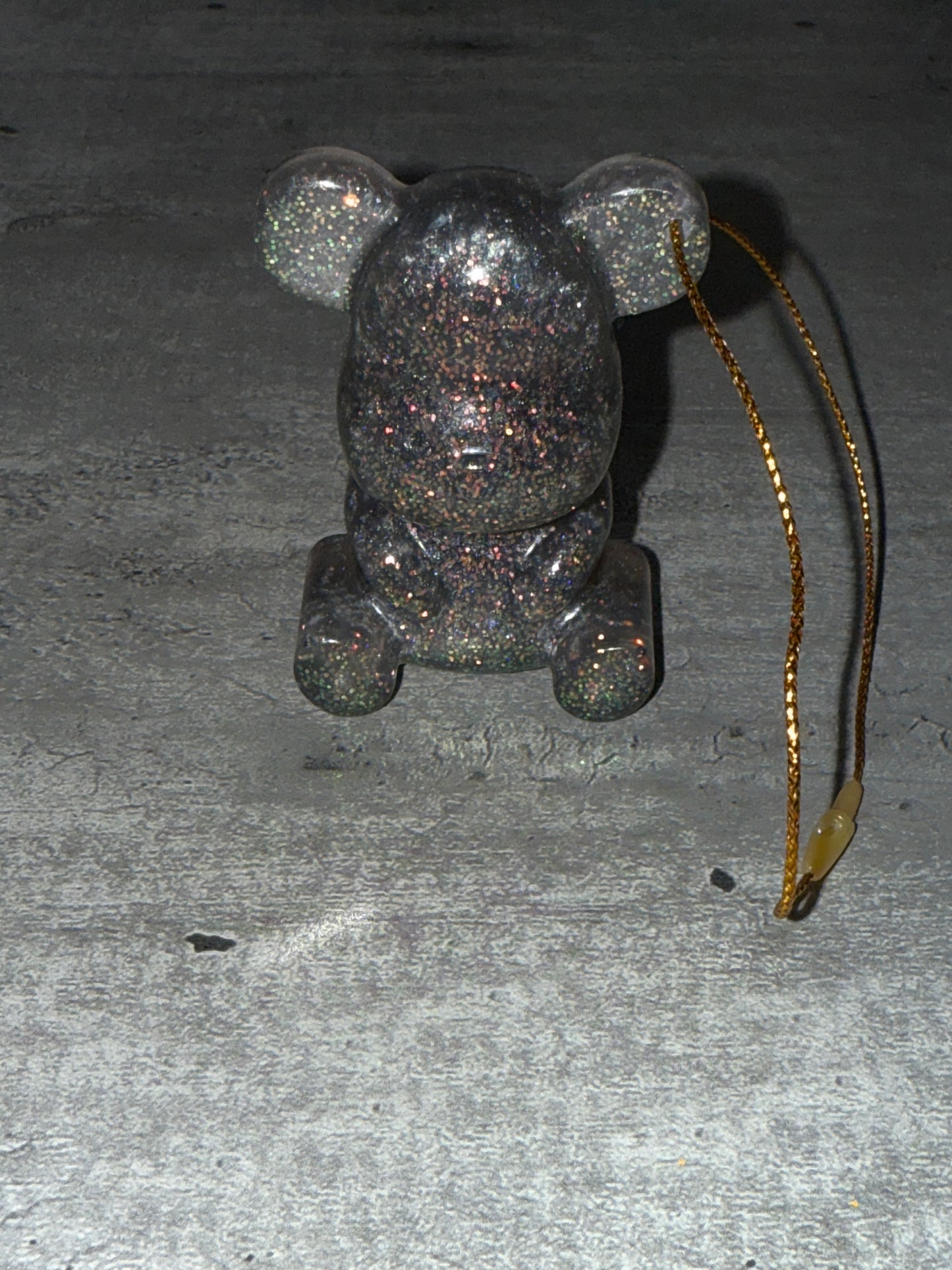 Sitting Glitter Bear Christmas Ornament