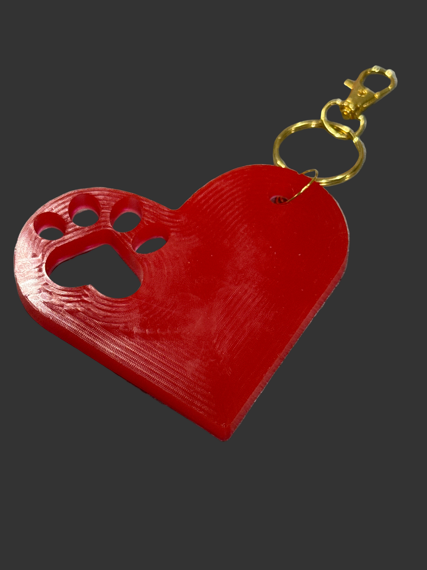 Paw print in Heart Bag Charm and Keychain