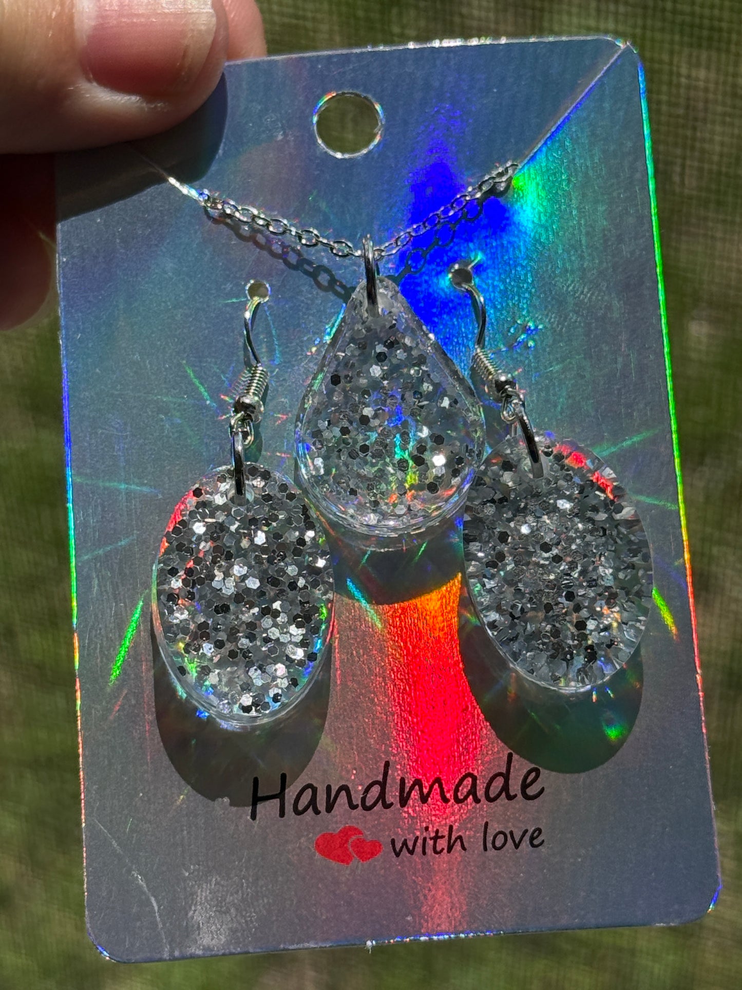 Resin Necklace and Earrings Set