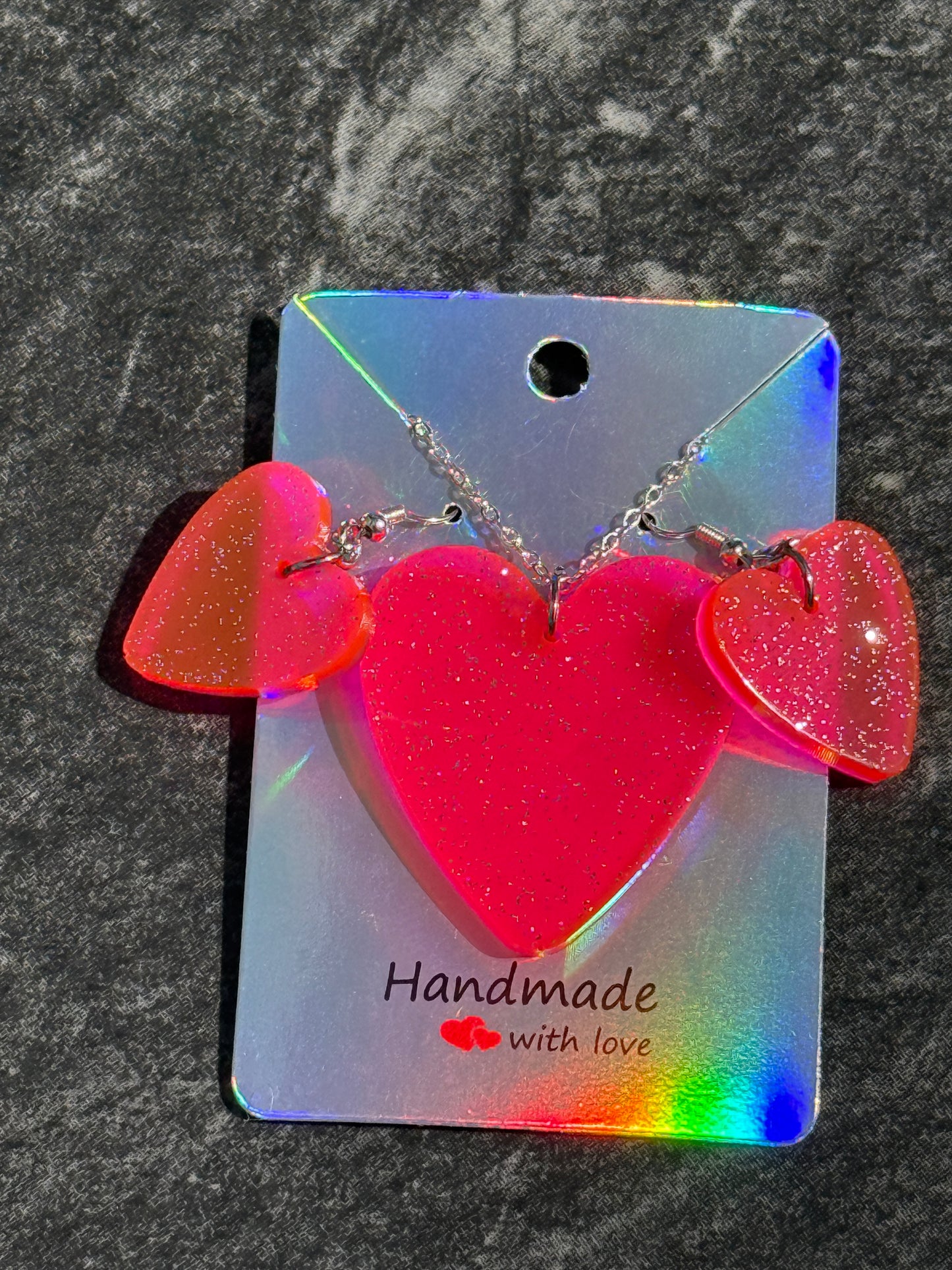 Resin Necklace and Earrings Set