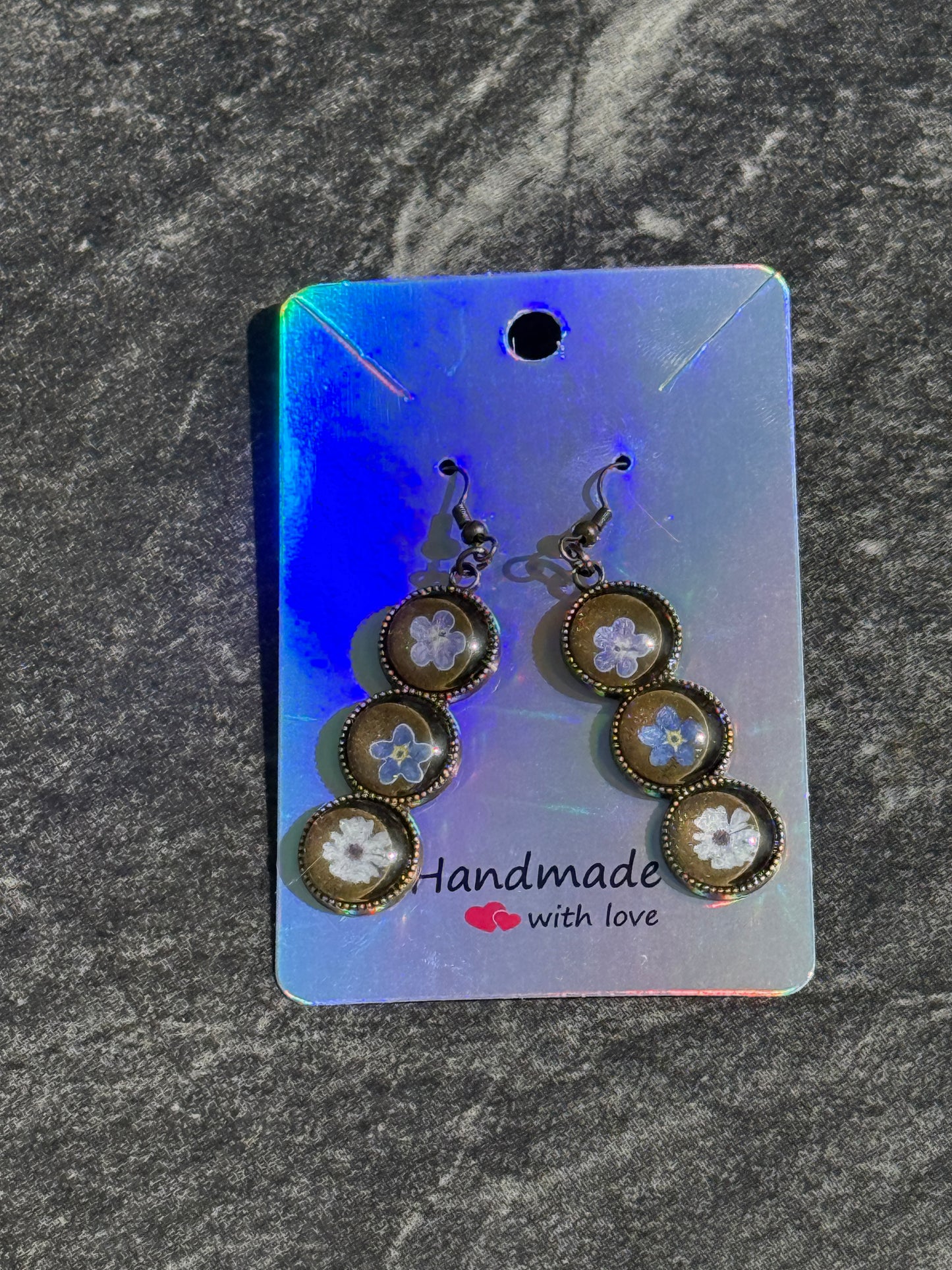 Cabachon Bezel Raindrop Earrings