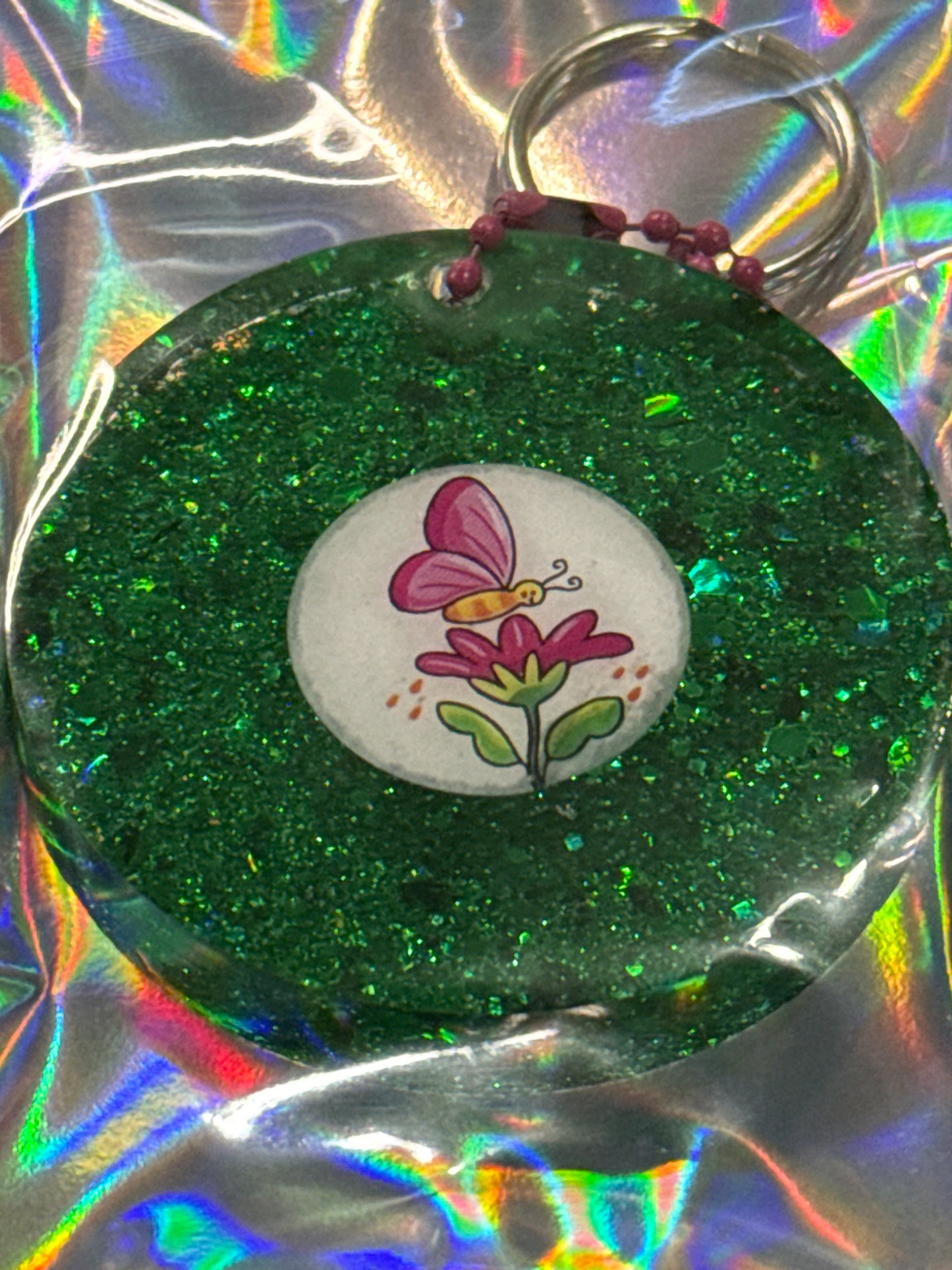 Glitter Cartoon Bugs Keychains