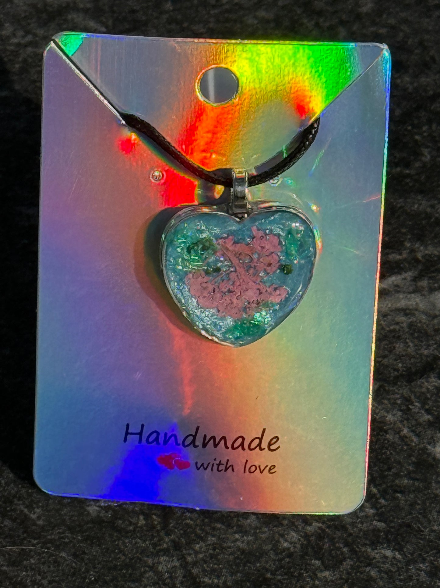 Resin and Dried Flower Pendant Necklace