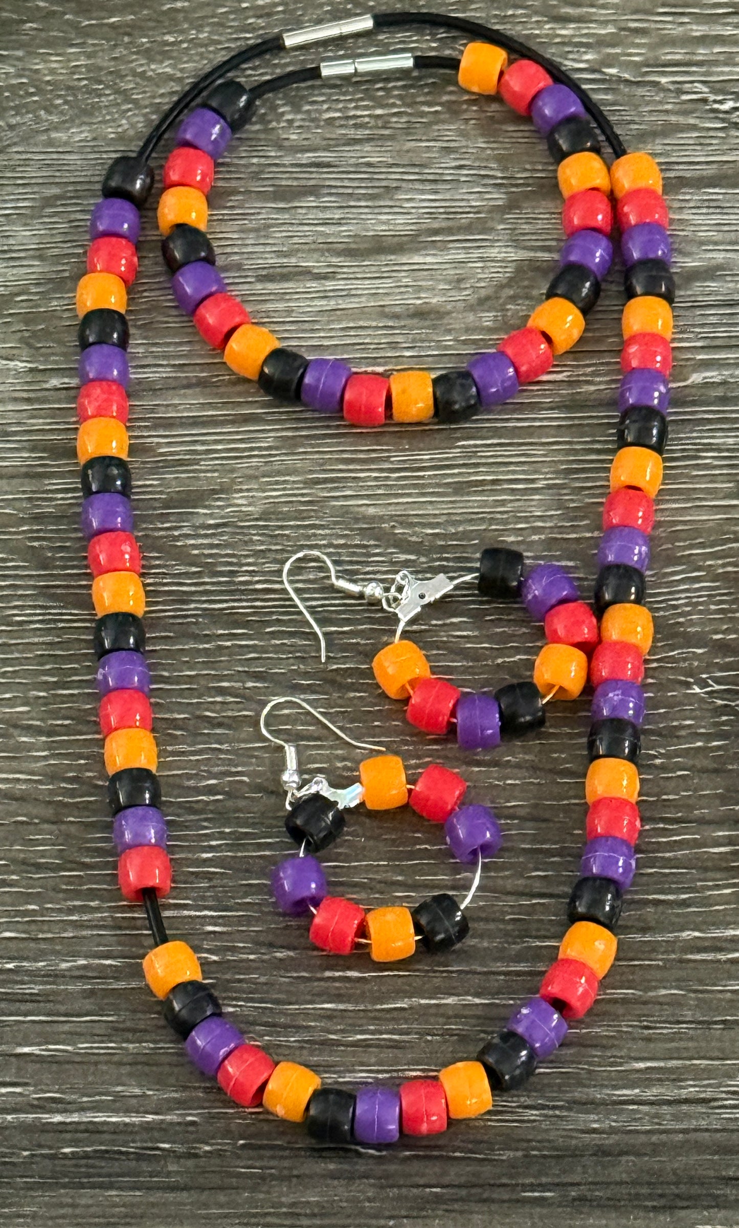 Beaded Necklace, Bracelet and Earrings set