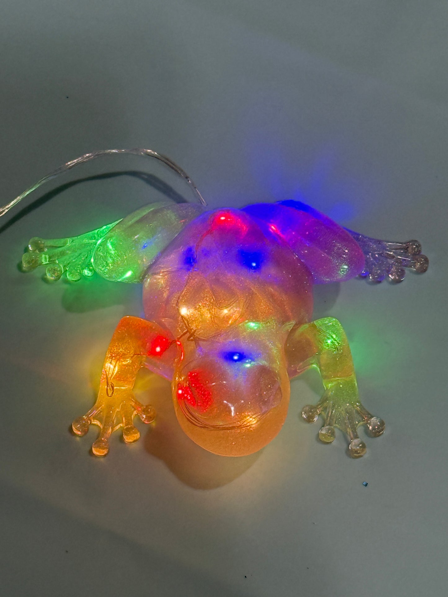 Frog Figurine with Fairy Lights