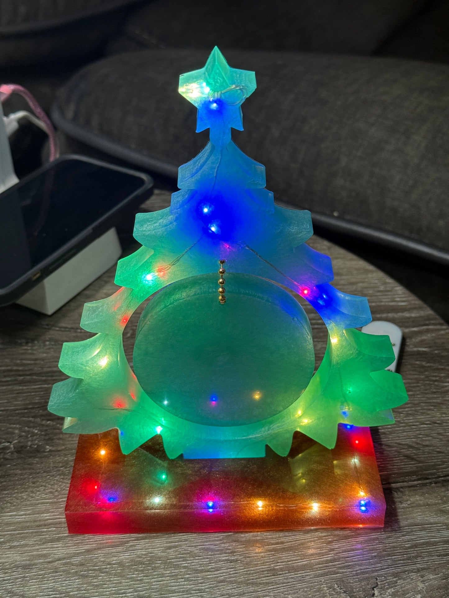 Christmas Tree w/ flashing LED lights and base lights