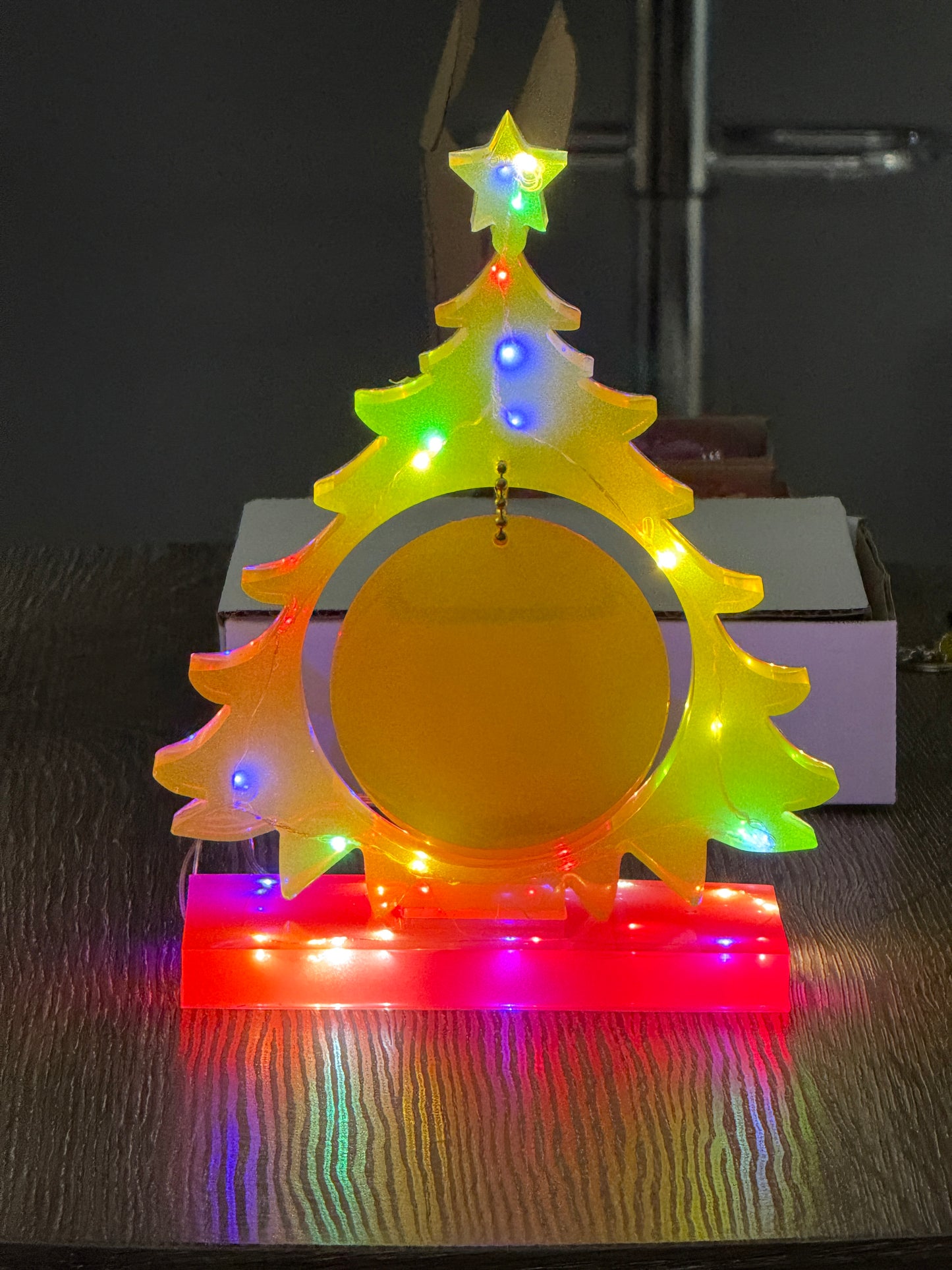 Christmas Tree w/ flashing LED lights and base lights