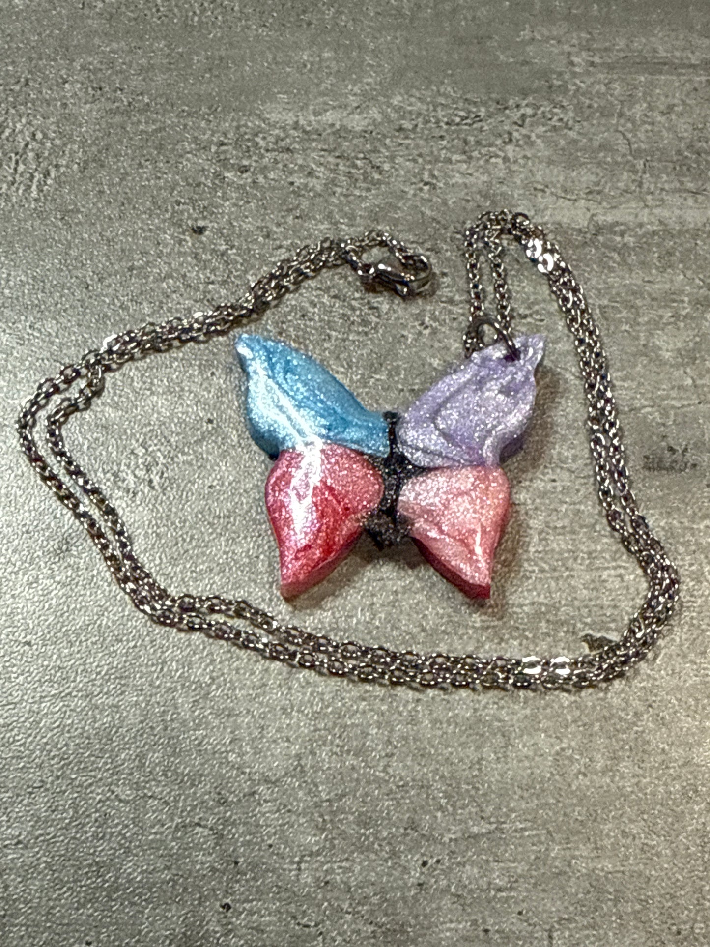 Pastel Butterfly Pendant Necklace