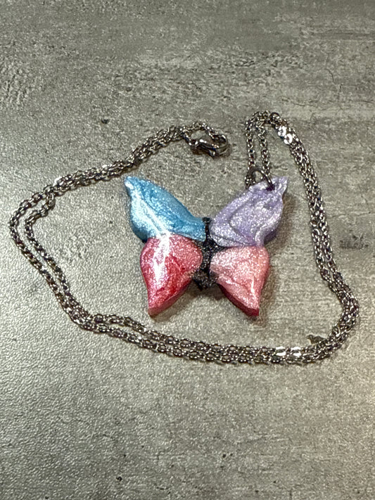 Pastel Butterfly Pendant Necklace