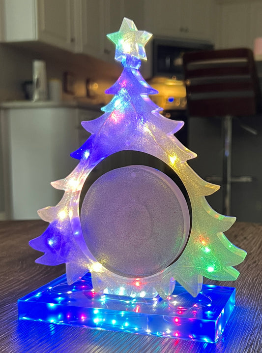 Christmas Tree w/ flashing LED lights and base lights