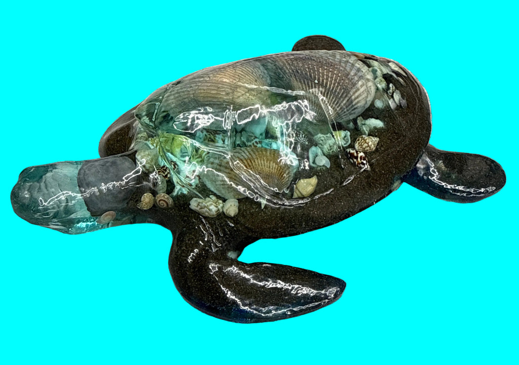 Turtle Figurine with Seashells