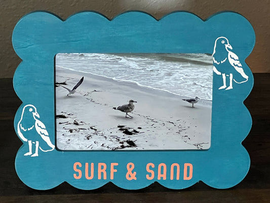 Seagulls at Sunset in Surf & Sand Picture Frame