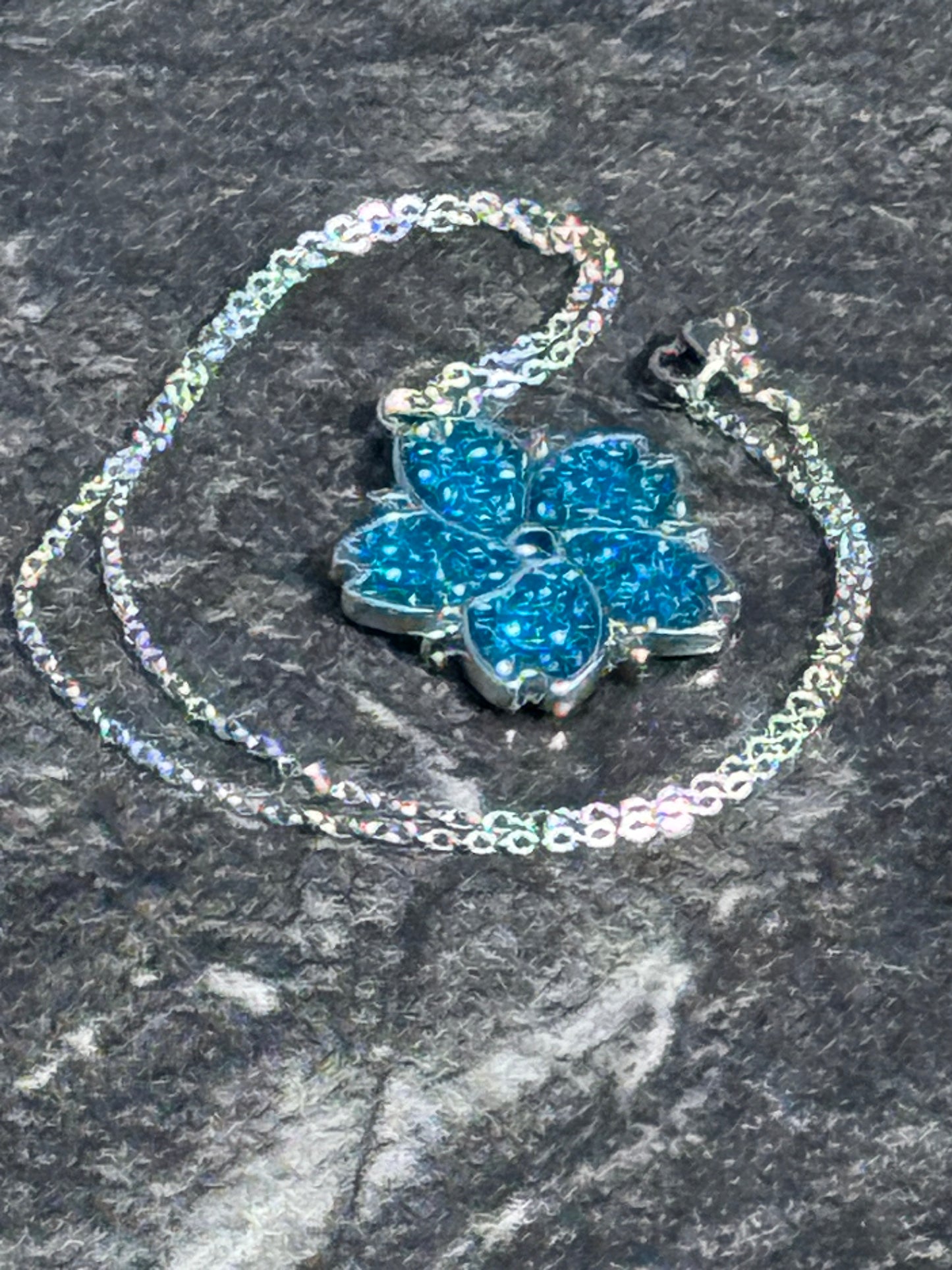 Sakura Blossom Pendant Necklace - Turquoise series