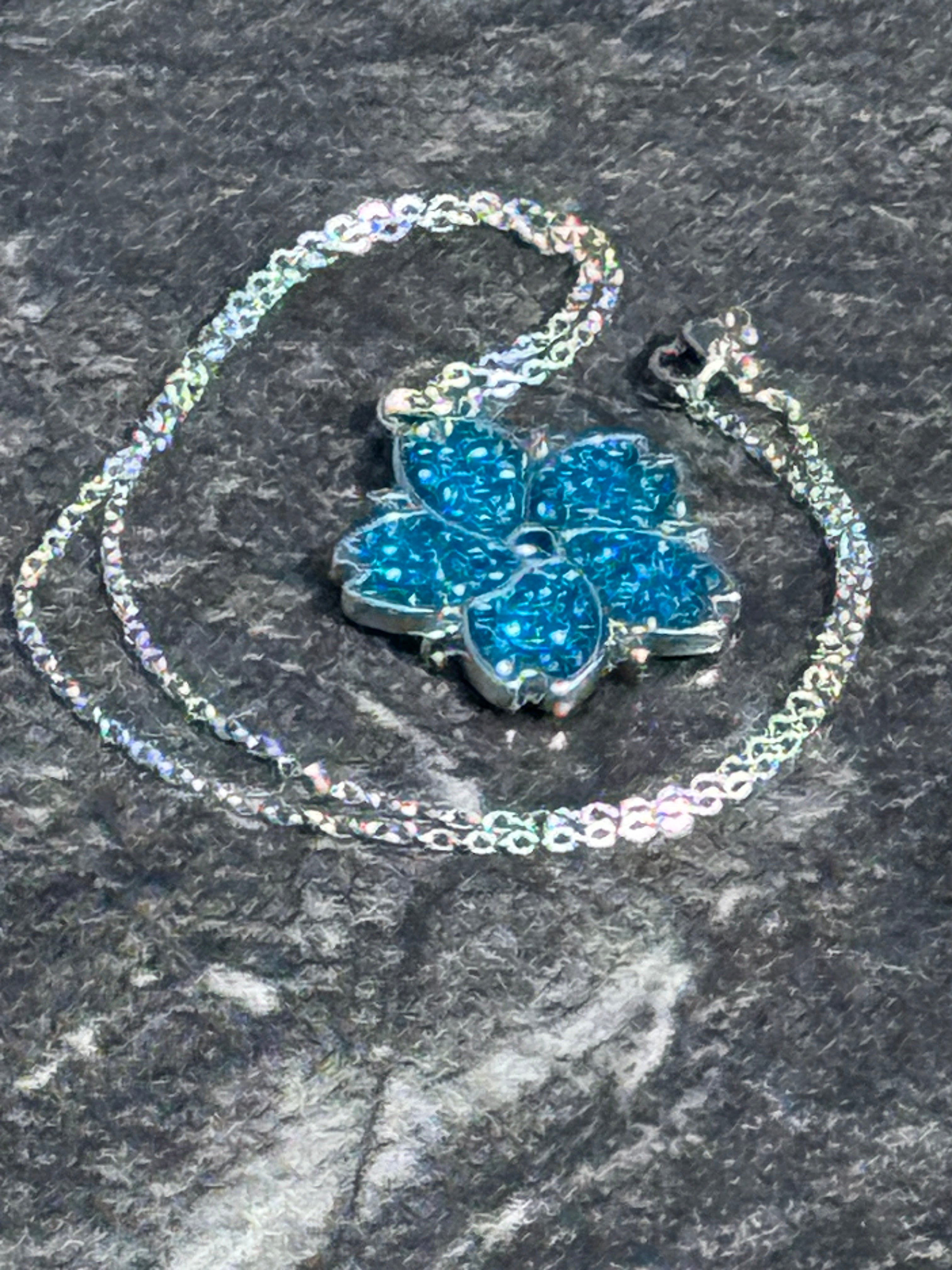 Sakura Blossom Pendant Necklace - Turquoise series