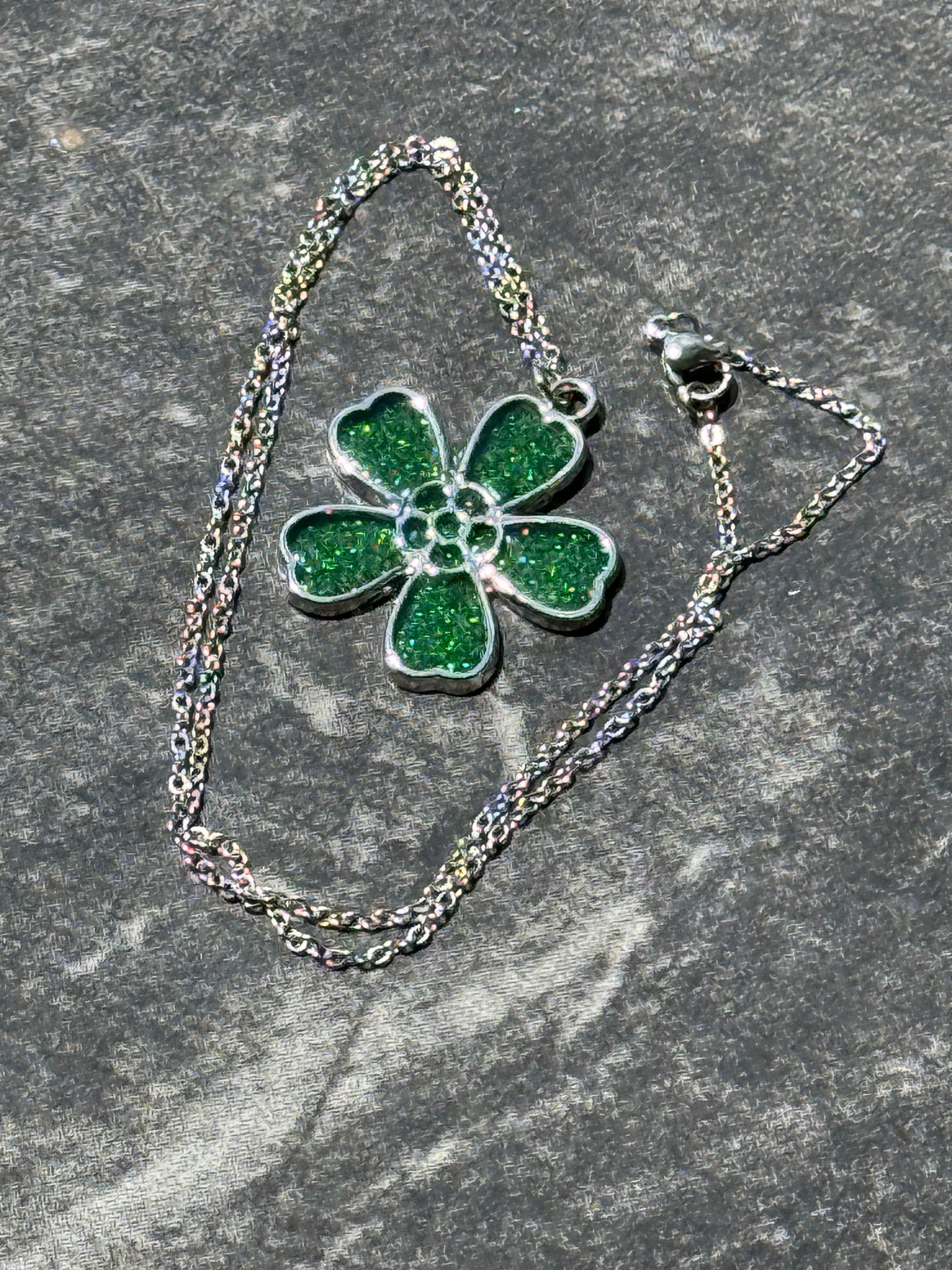 Sakura Bloom Pendant Necklace - Emerald Series
