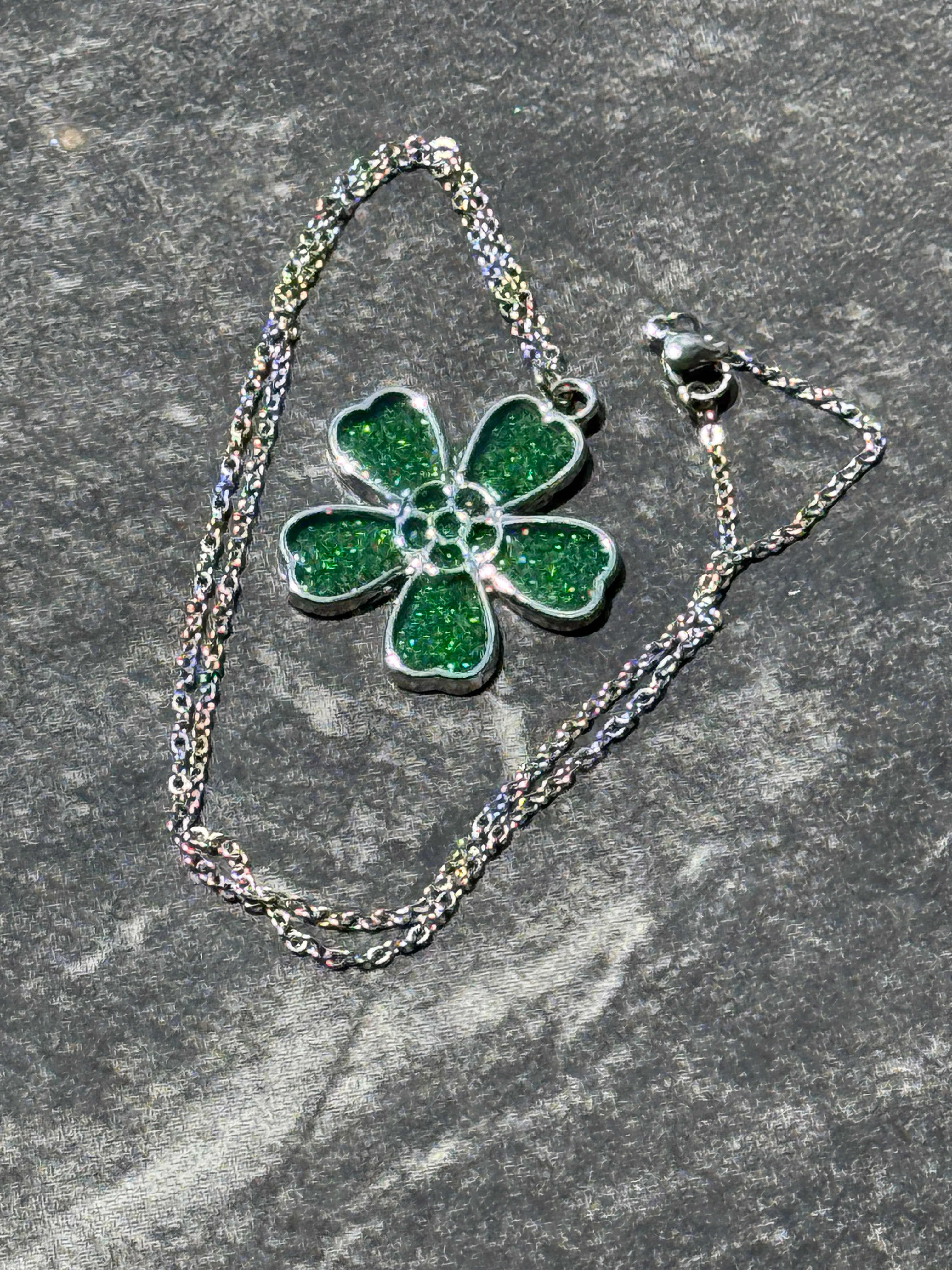 Sakura Bloom Pendant Necklace - Emerald Series