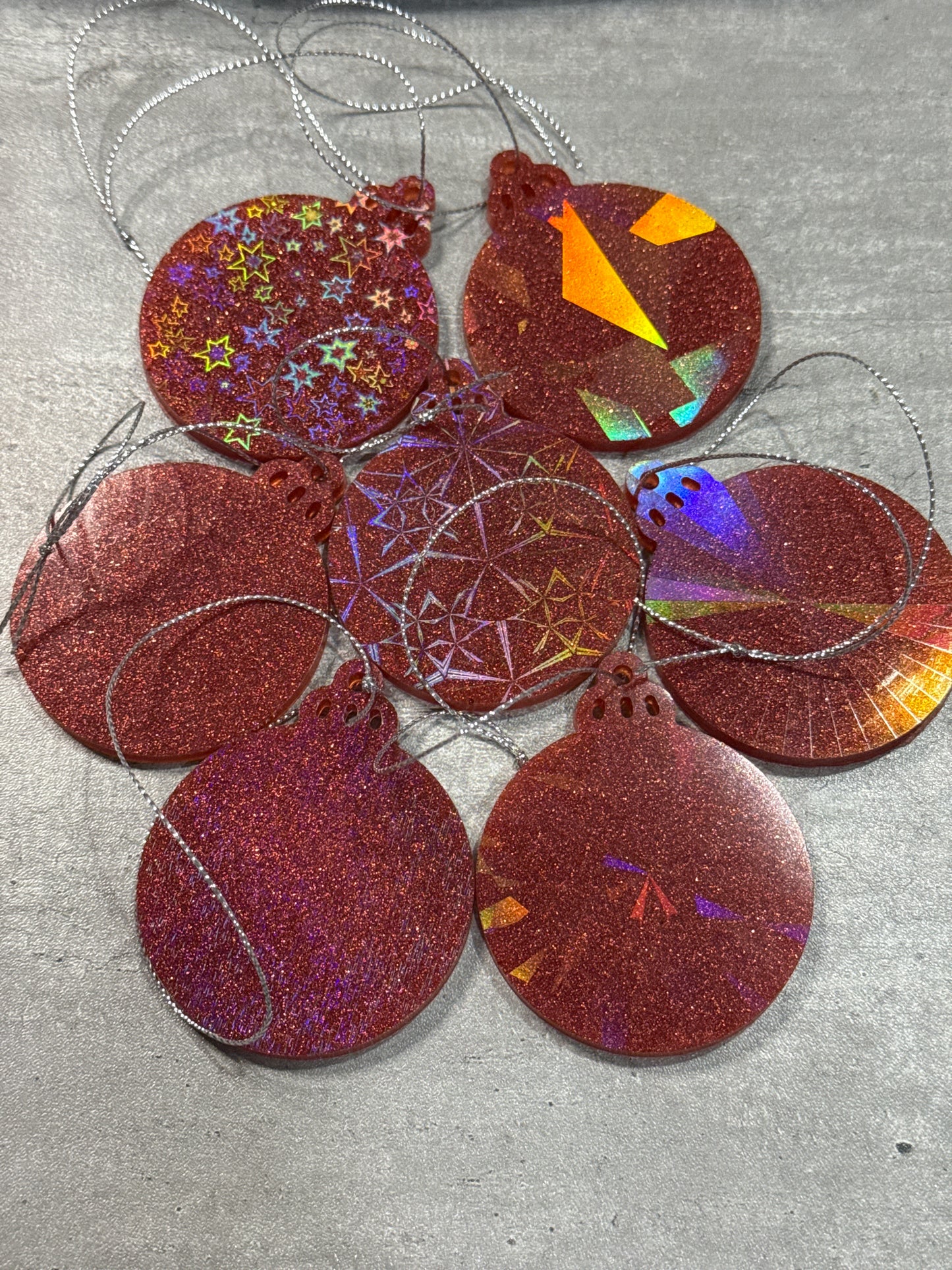 Holographic Christmas Ornaments