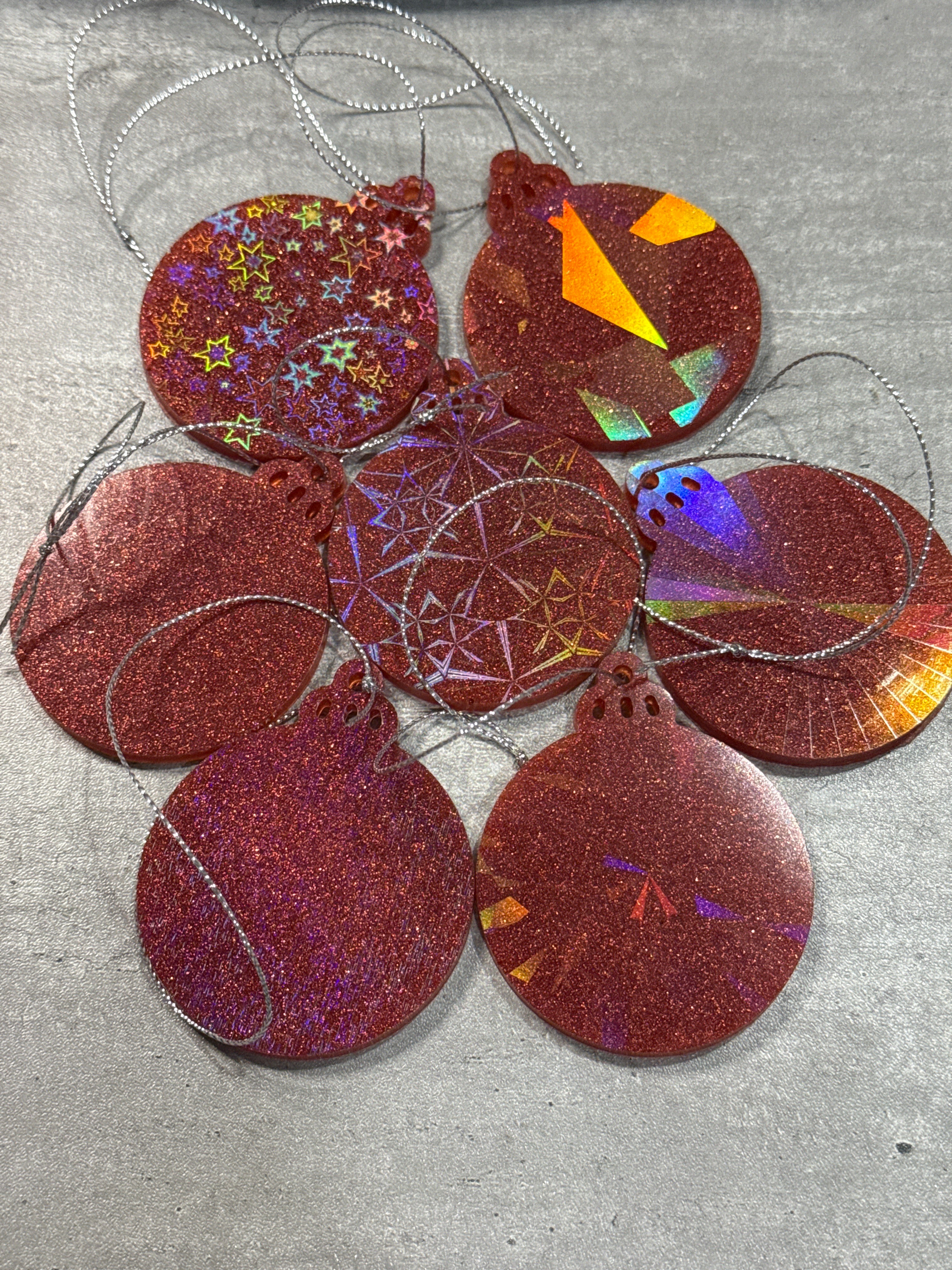 Holographic Christmas Ornaments
