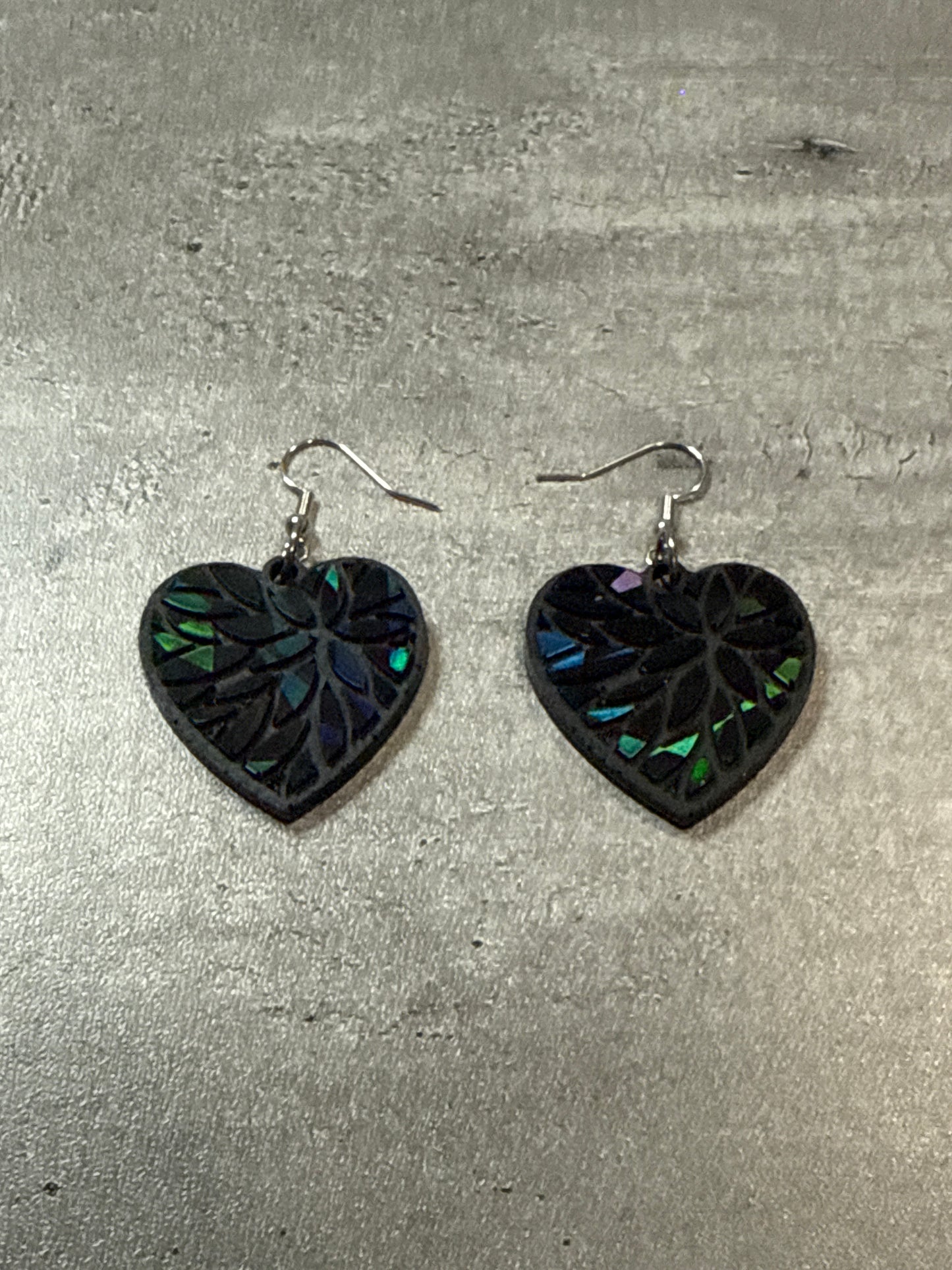Holographic Heart Earrings