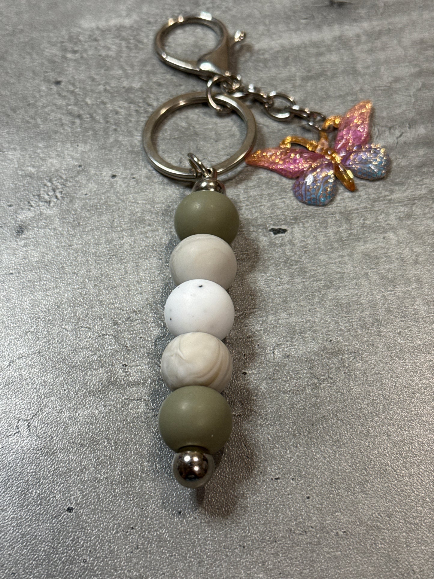 Butterfly Beaded Bag Charm and Keychain
