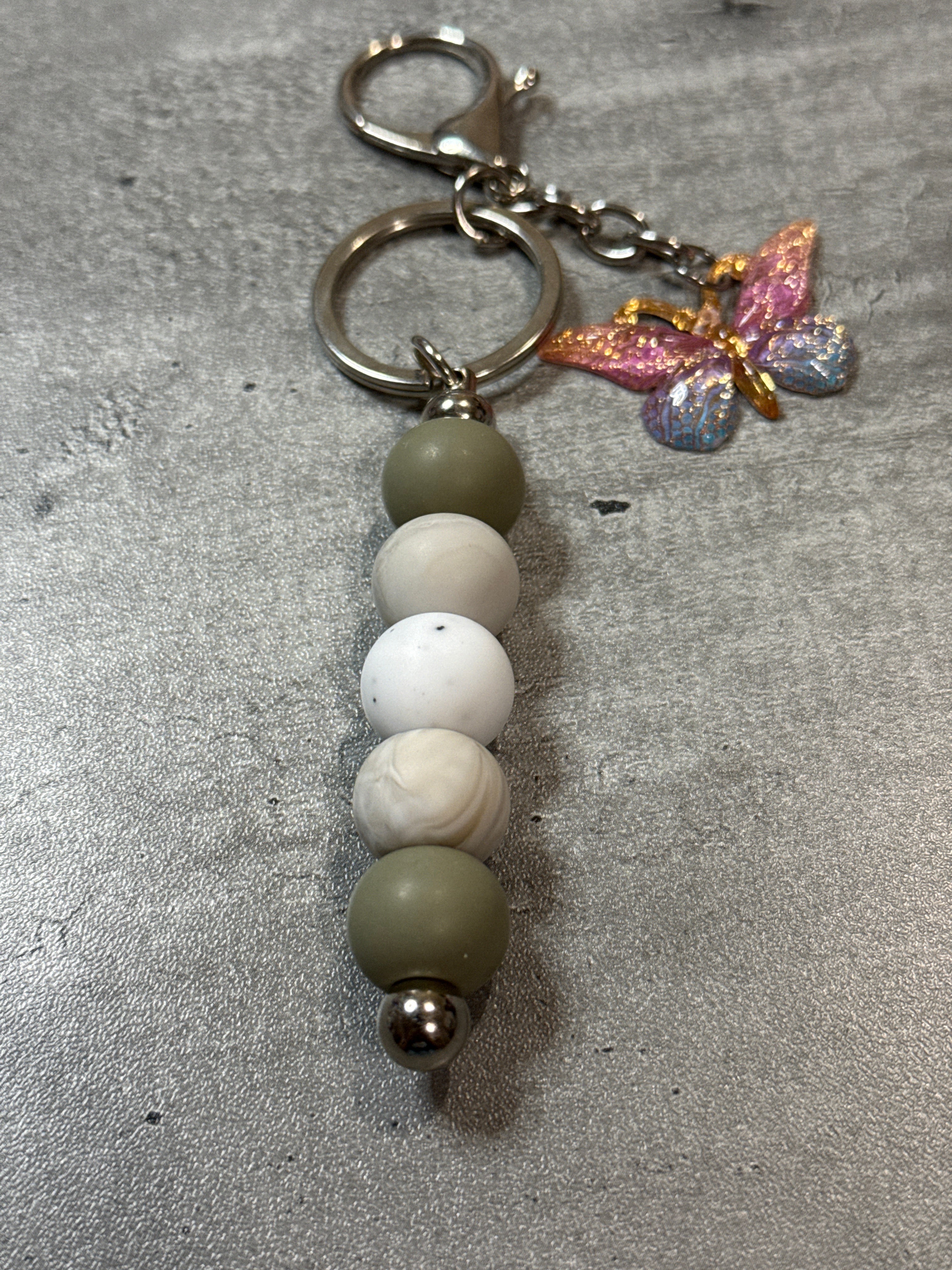Butterfly Beaded Bag Charm and Keychain