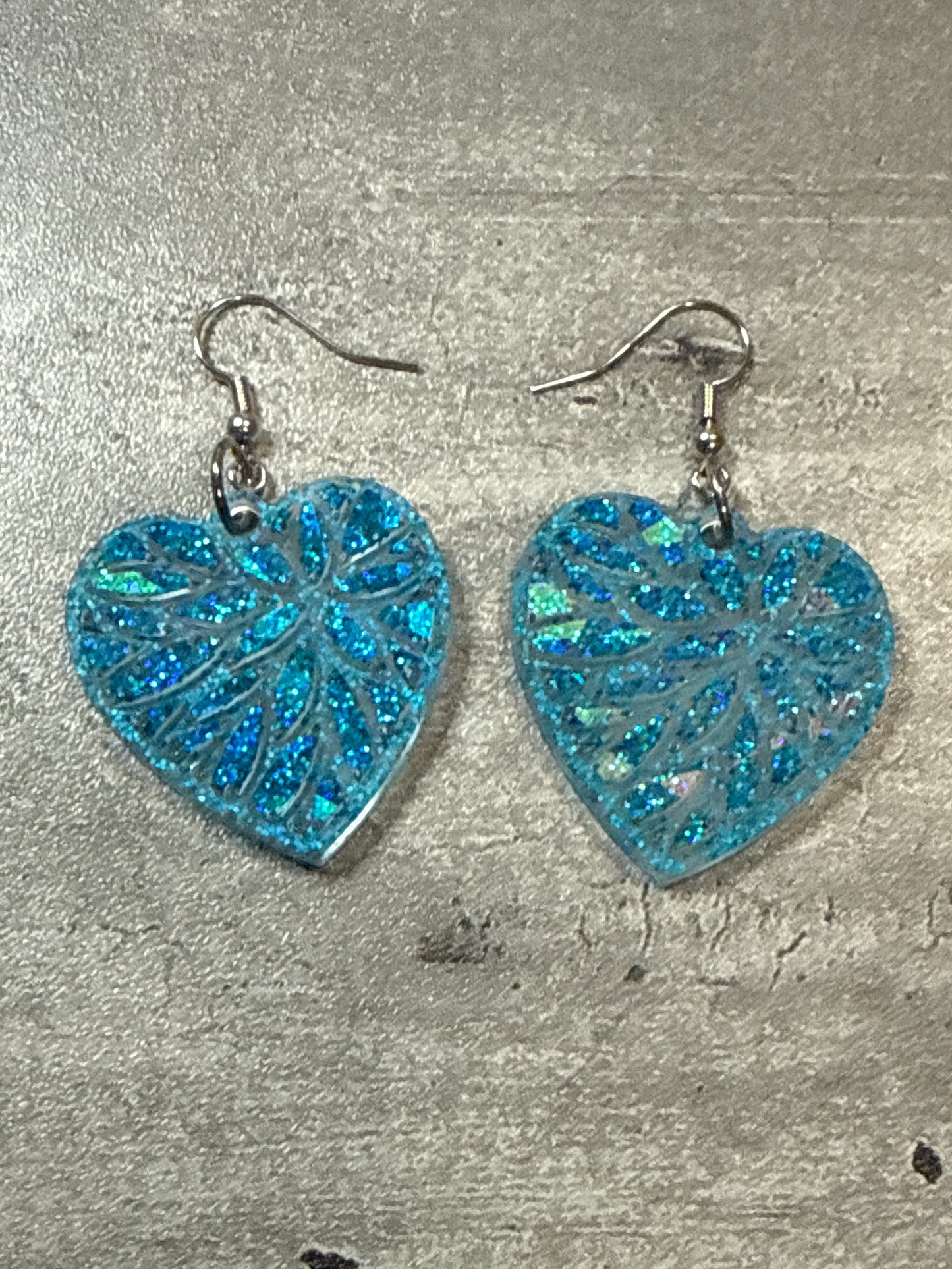 Holographic Heart Earrings