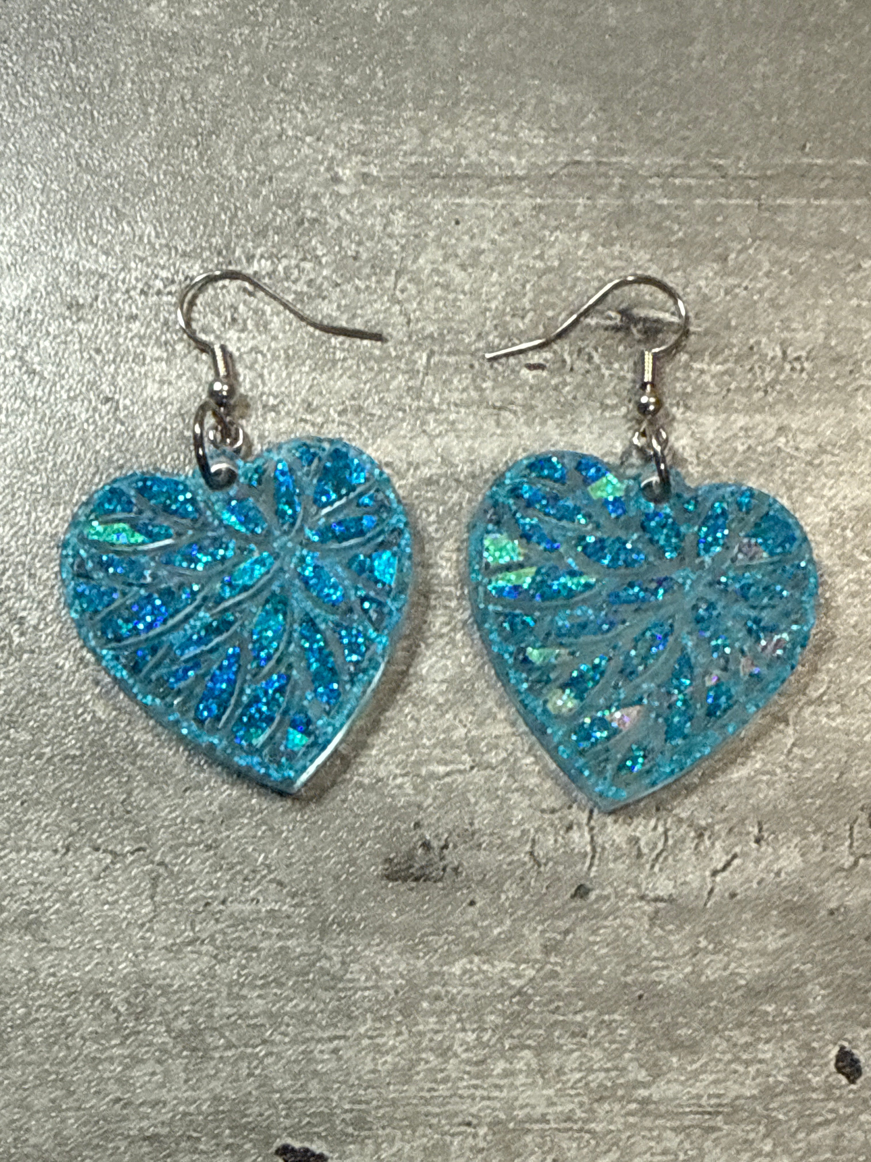 Holographic Heart Earrings
