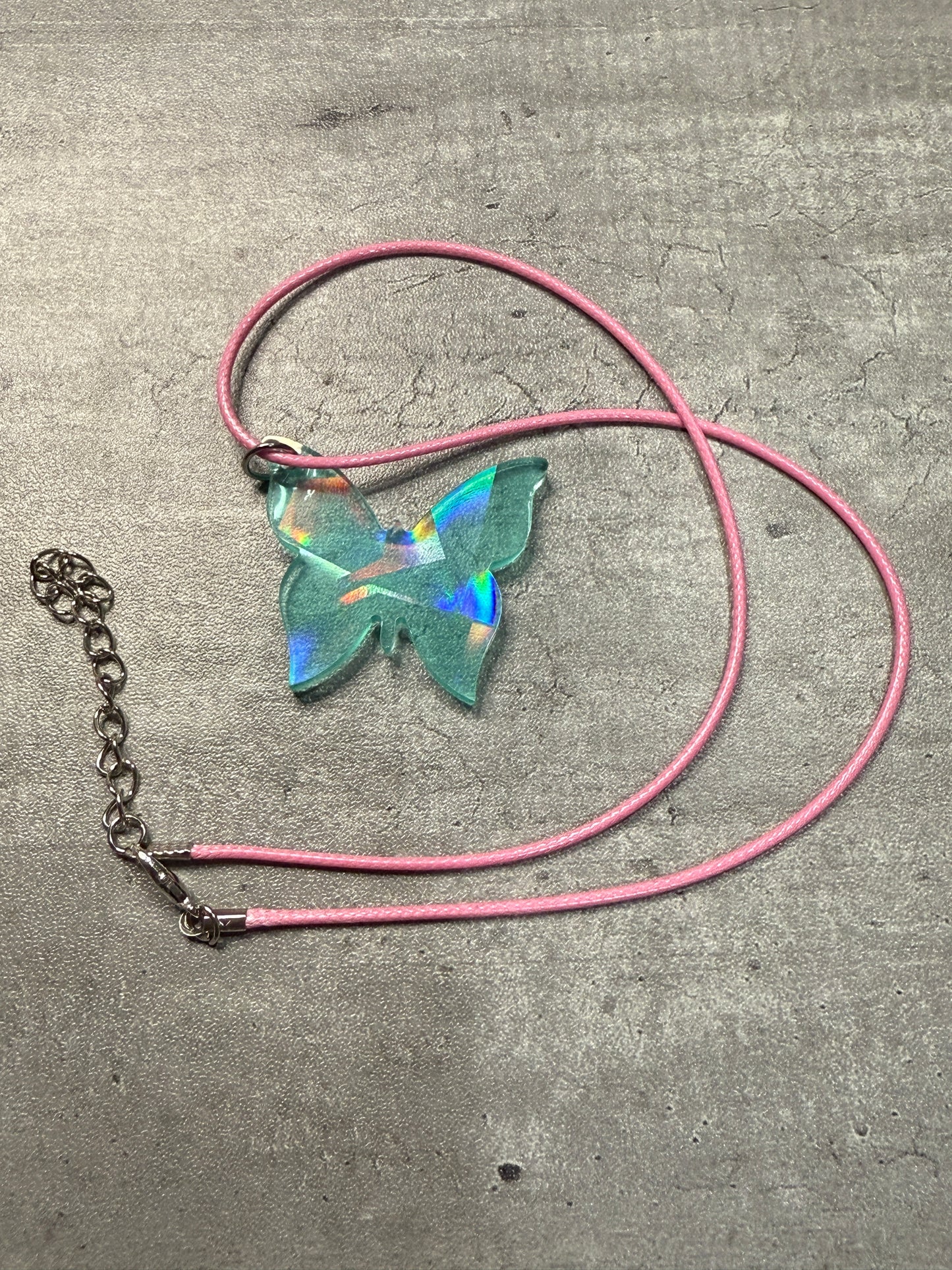 Butterfly Pendant Corded Necklace