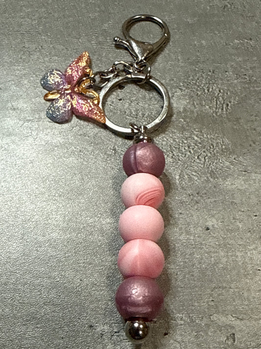 Butterfly Beaded Bag Charm and Keychain
