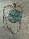 Sakura Bloom Pendant Necklace - Aqua series