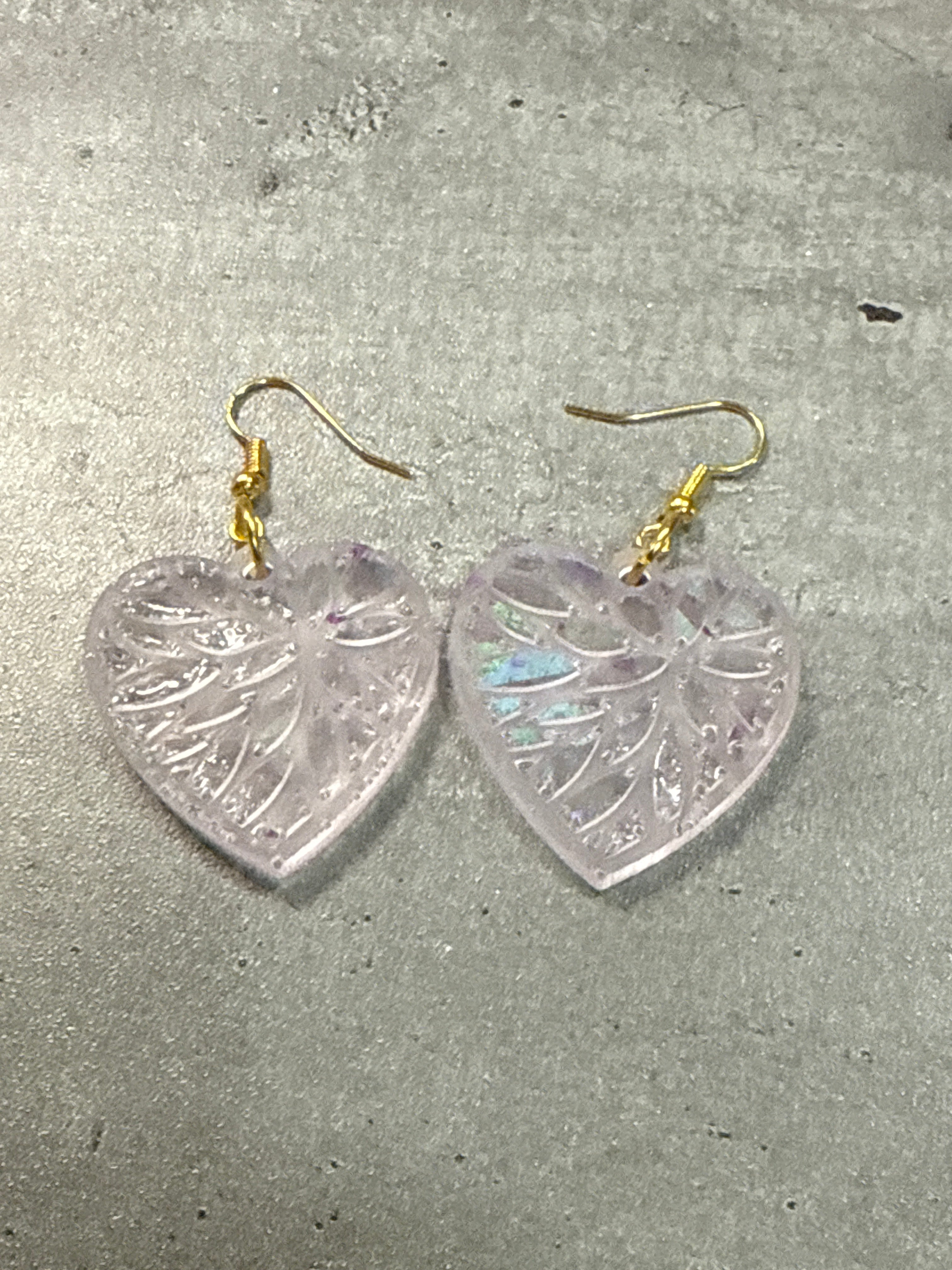 Holographic Heart Earrings