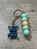 Glitter Bear Beaded Keychain - Thick