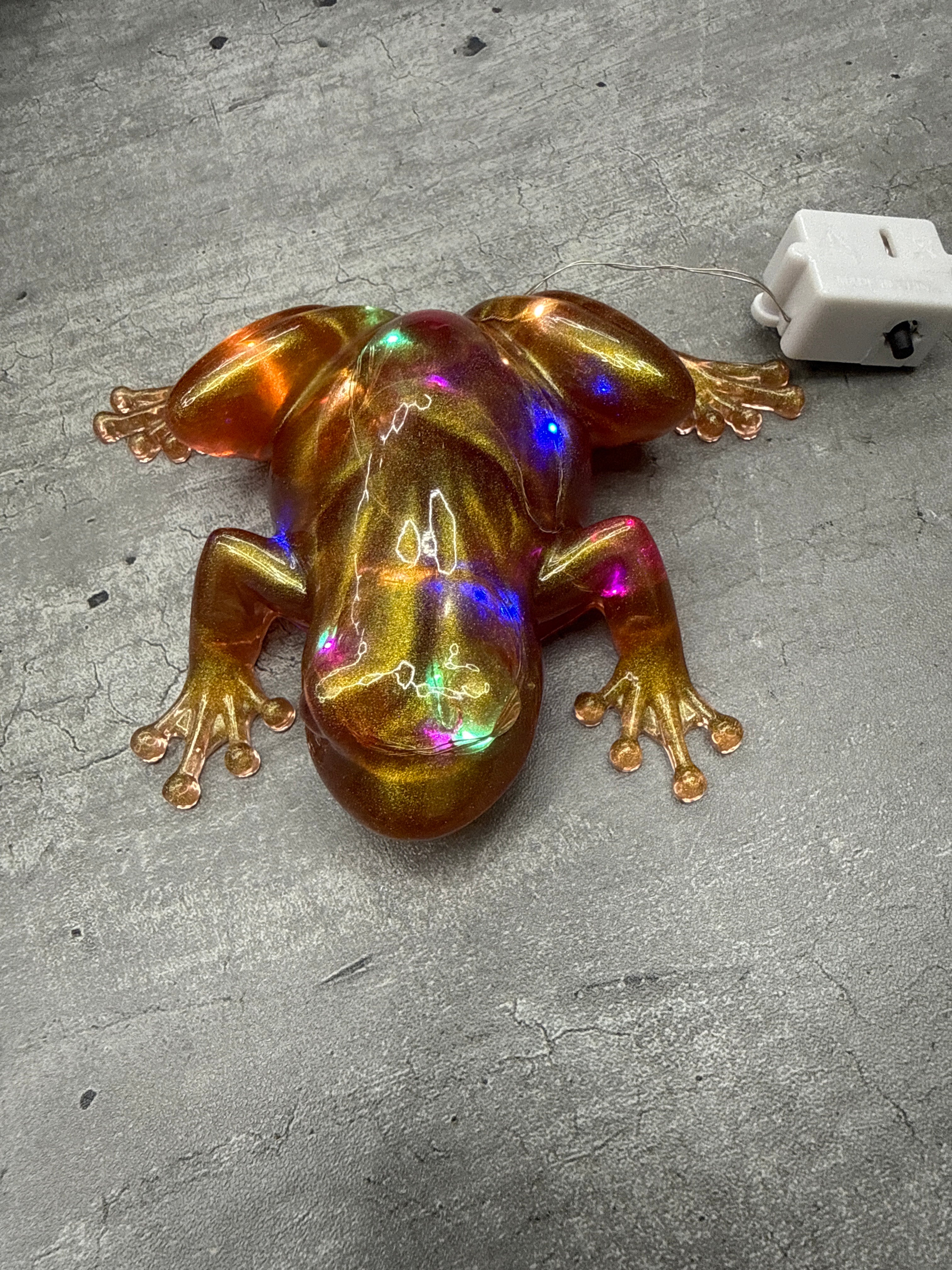 Frog Figurine with Fairy Lights