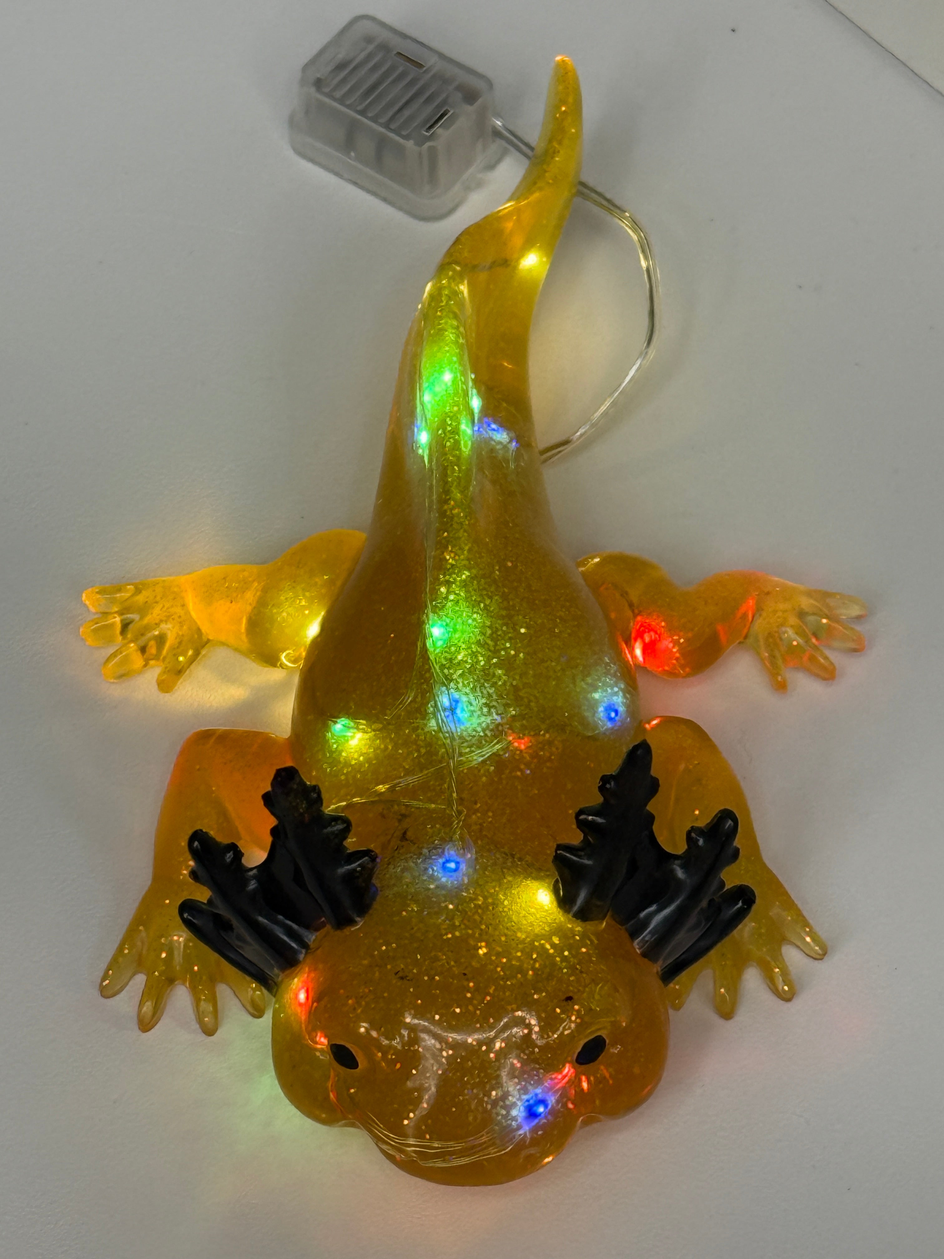 Axolotl Figurine with LED Fairy Lights