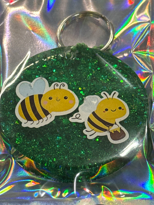 Glitter Cute Honey Bee Keychains