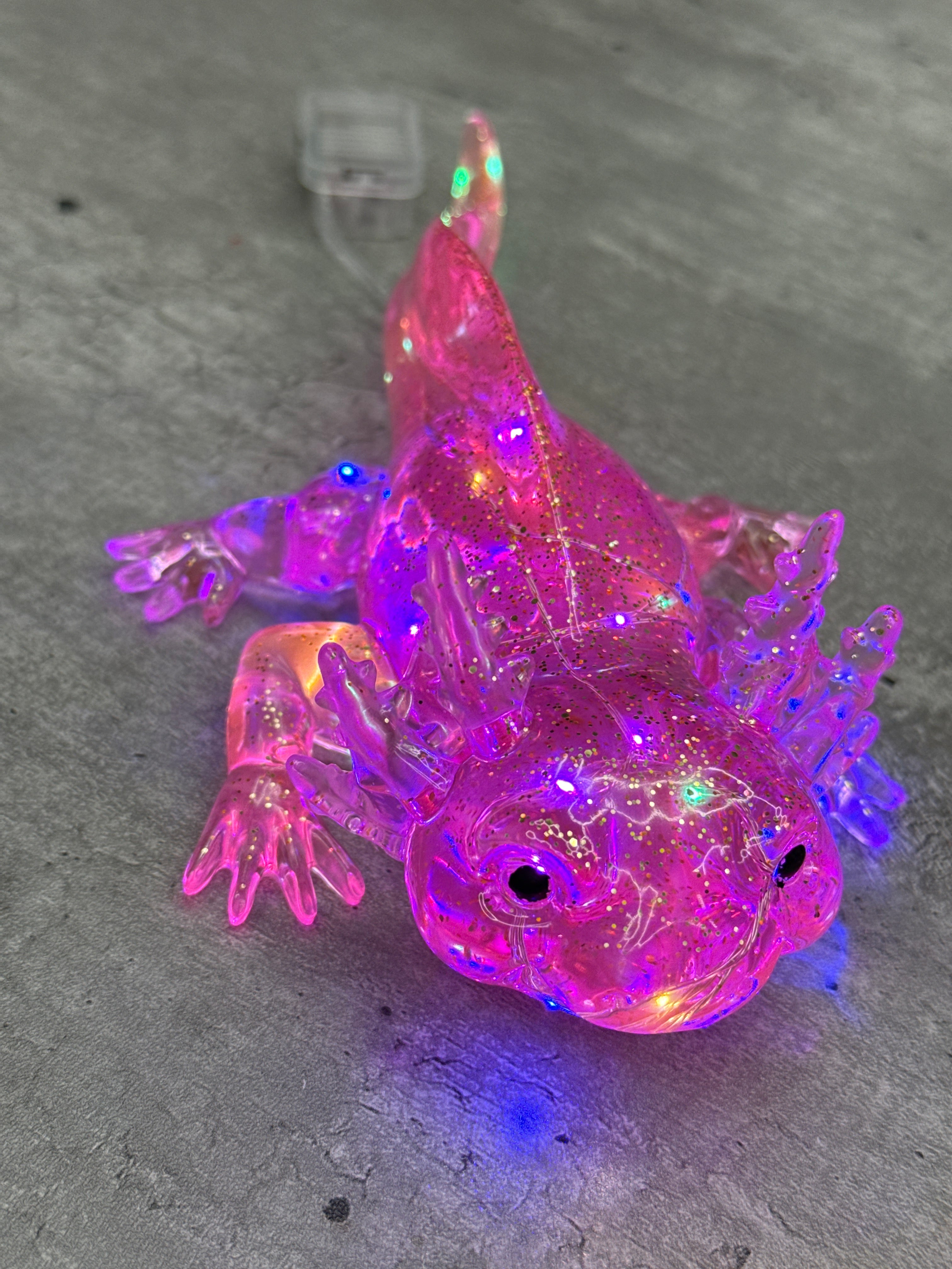 Axolotl Figurine with LED Fairy Lights