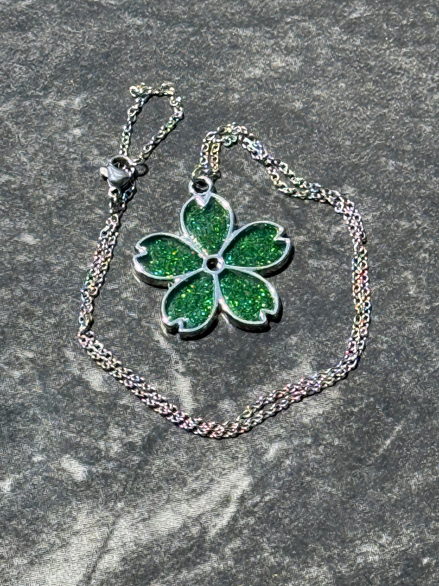 Sakura Bloom Pendant Necklace - Emerald Series