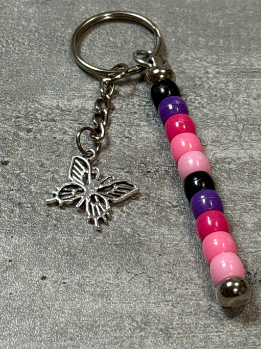 Butterfly Beaded Keychain
