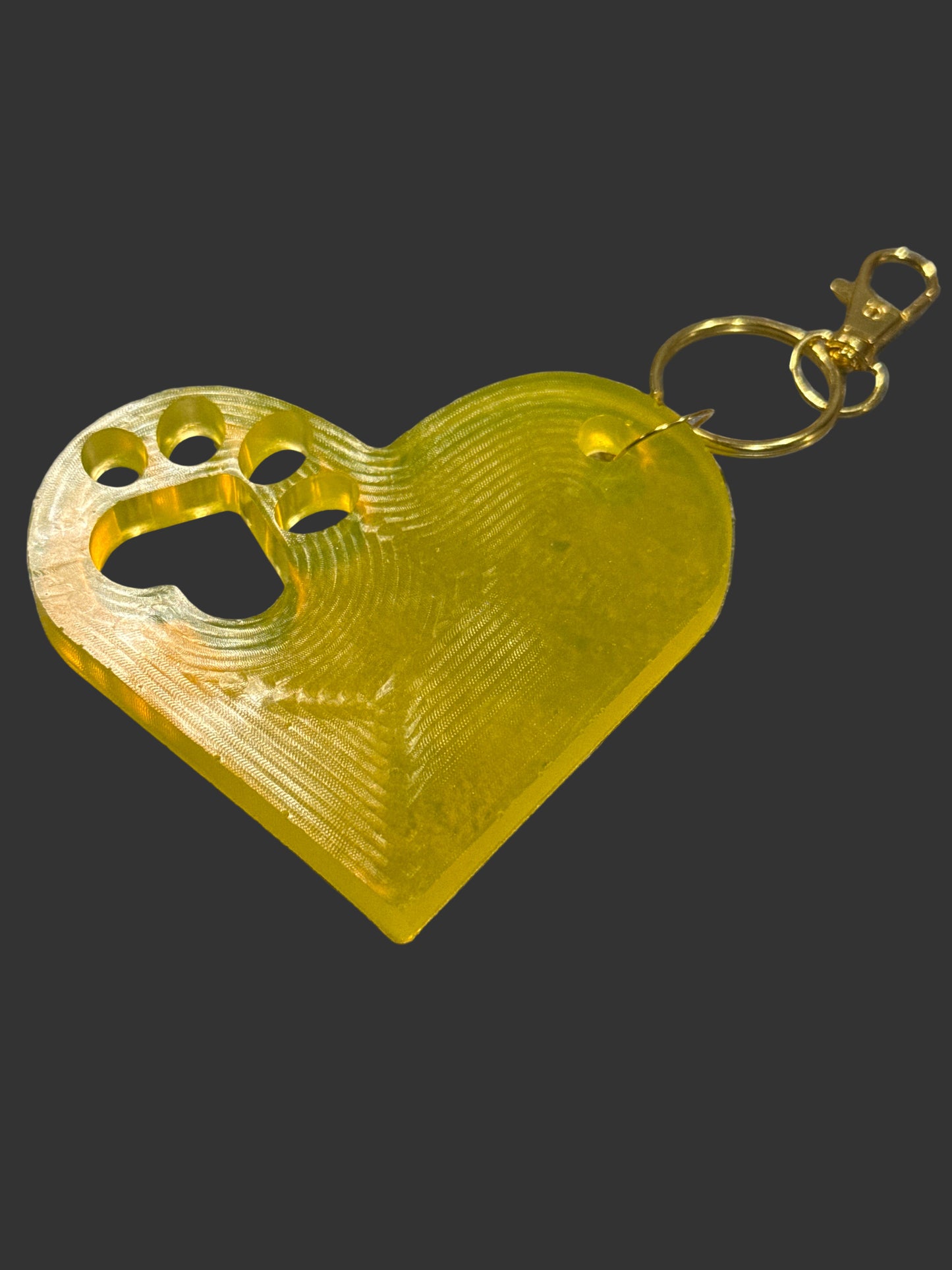 Paw print in Heart Bag Charm and Keychain