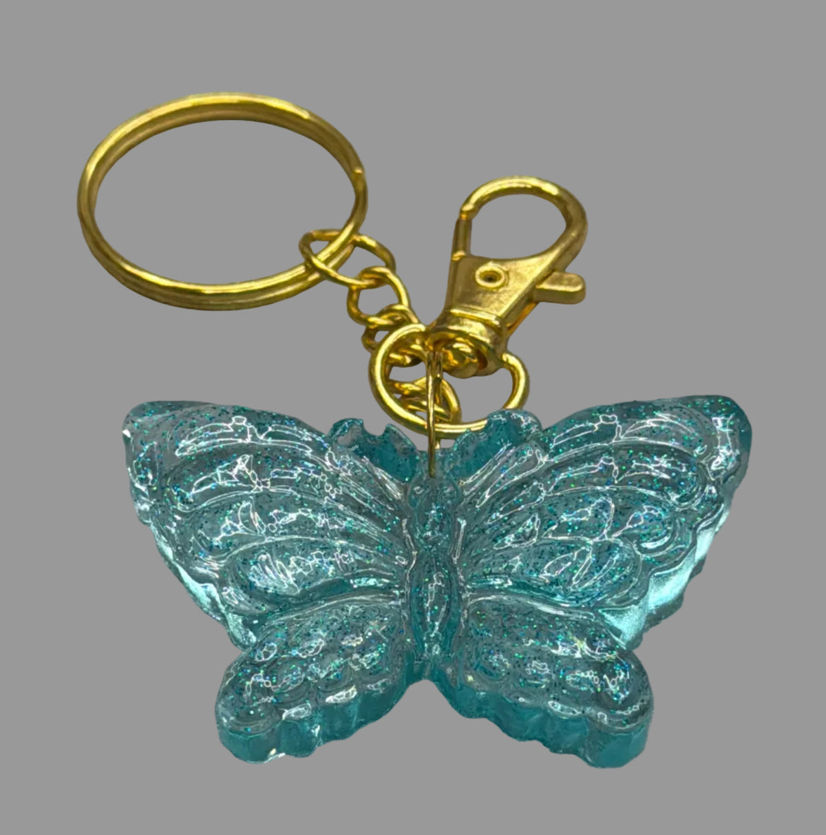 Resin Butterfly Keychain and Bag Charm (Holographic)