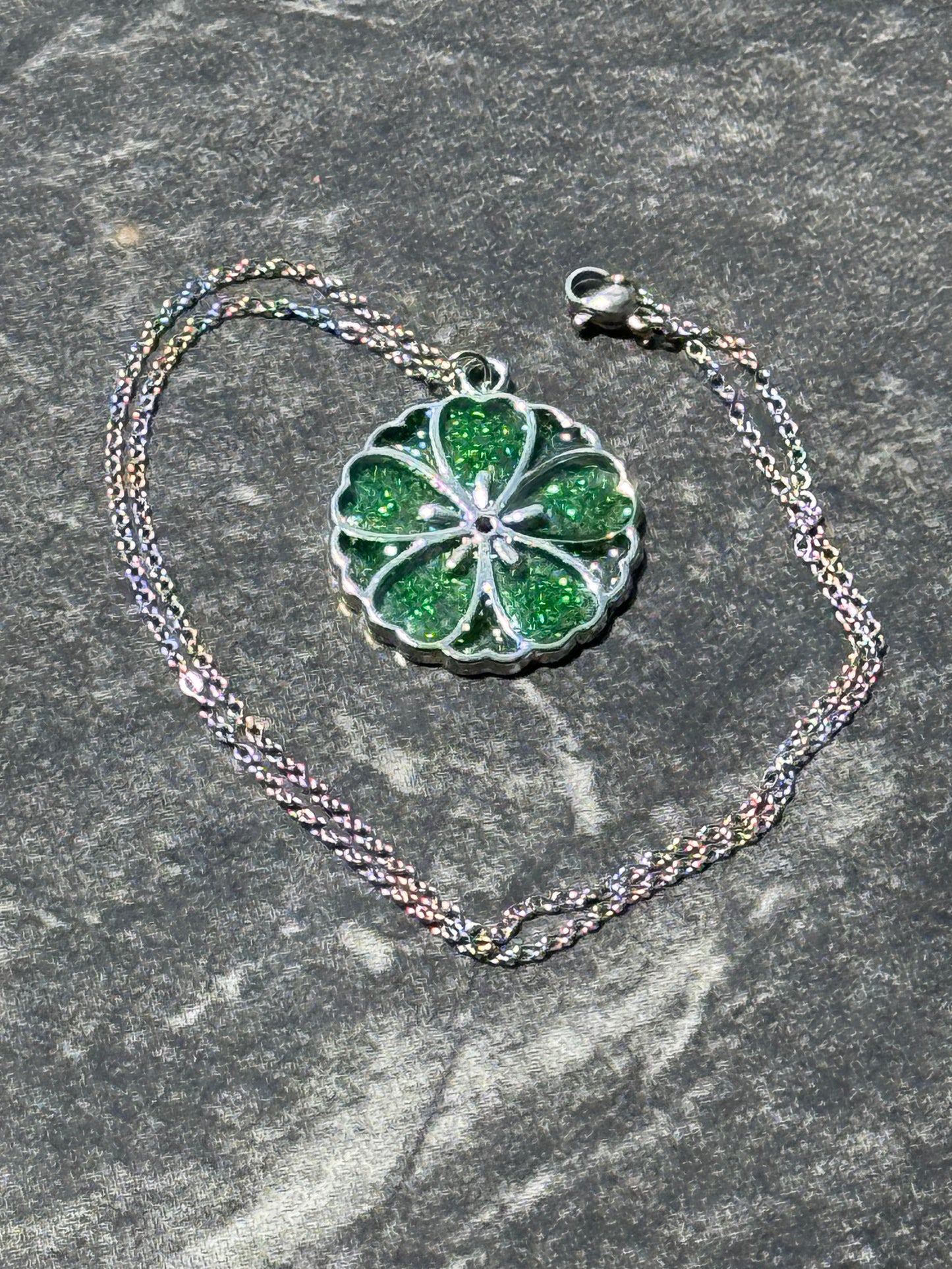 Sakura Bloom Pendant Necklace - Emerald Series