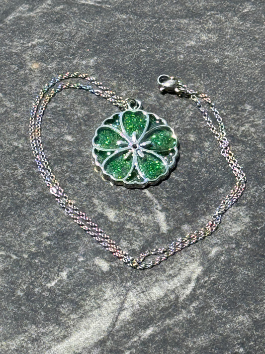 Sakura Bloom Pendant Necklace - Emerald Series
