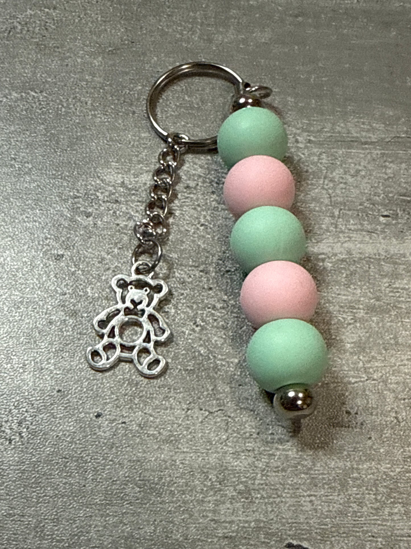 Baby Bear Beaded Keychain