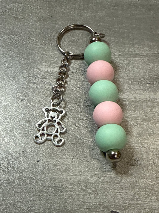 Baby Bear Beaded Keychain