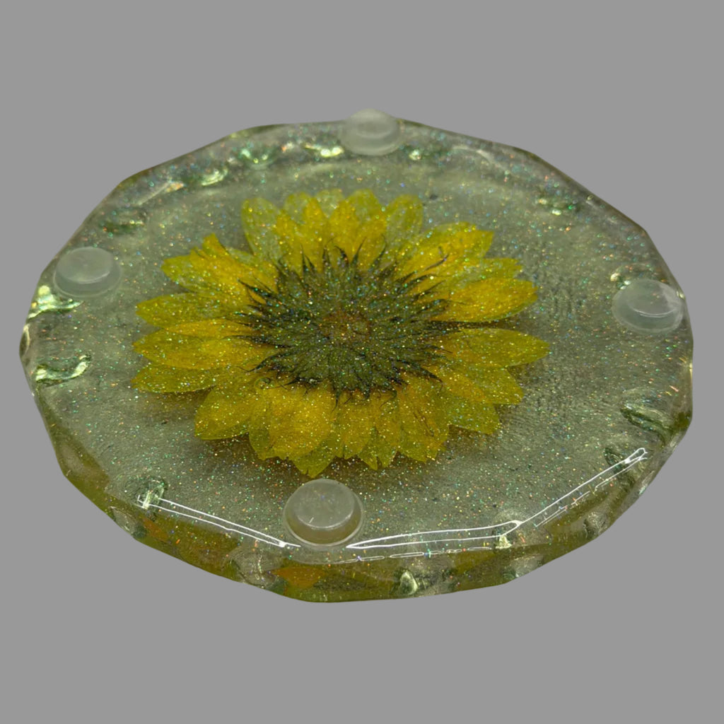 Resin Sunflower Coaster