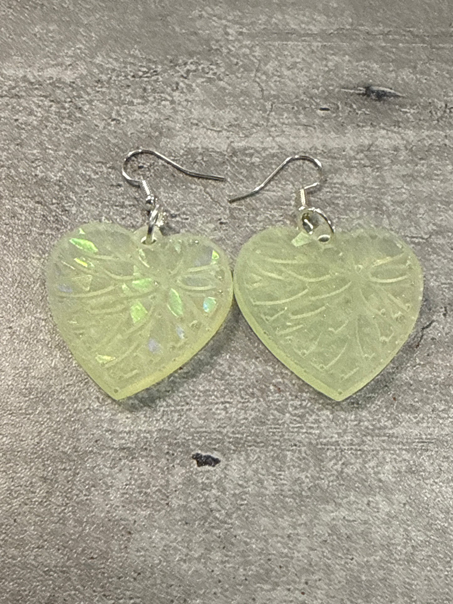 Holographic Heart Earrings